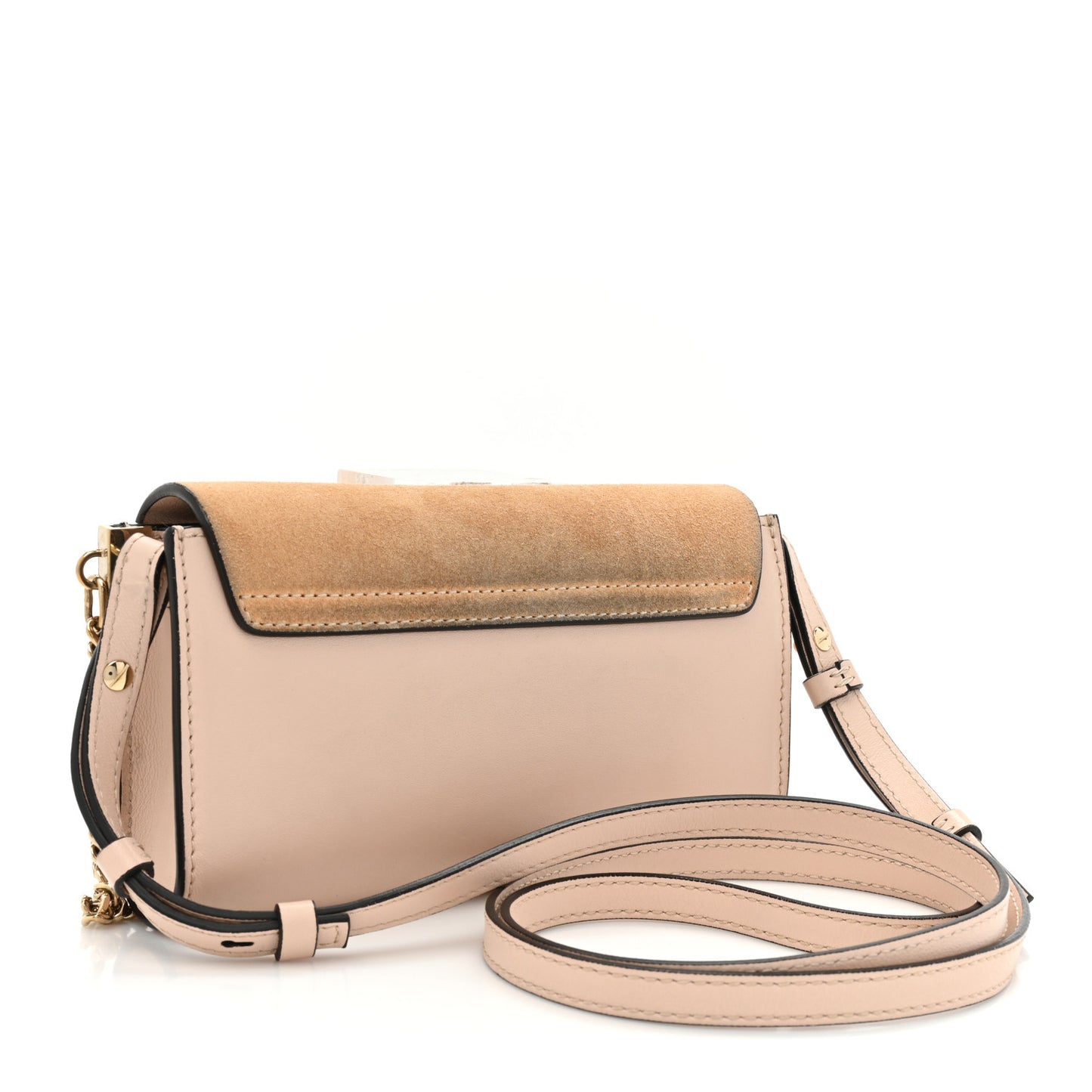 Suede Calfskin Small Faye Shoulder Bag Blushy Pink