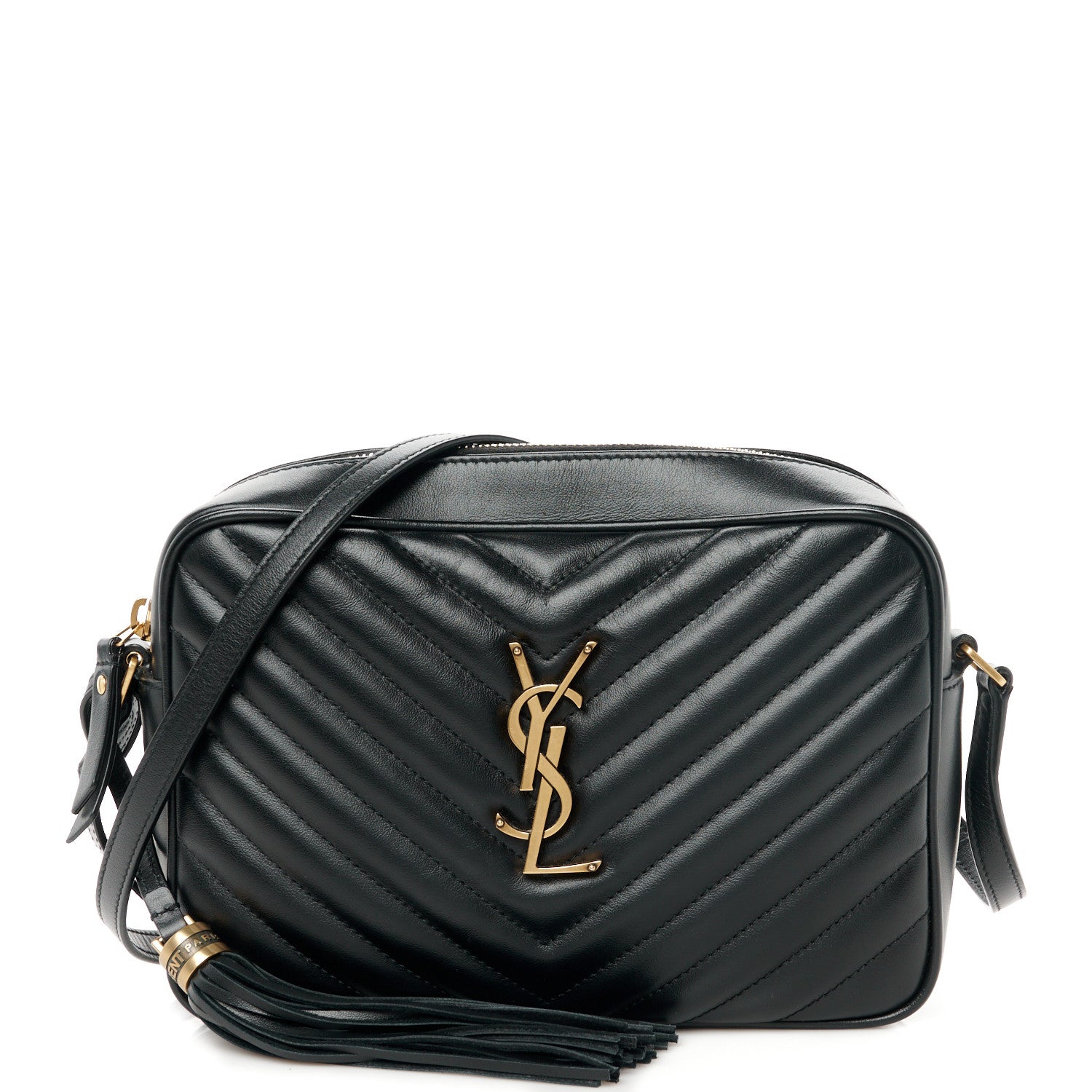Saint Laurent Calfskin Matelasse Monogram Lou Camera Bag Black 1 of 10