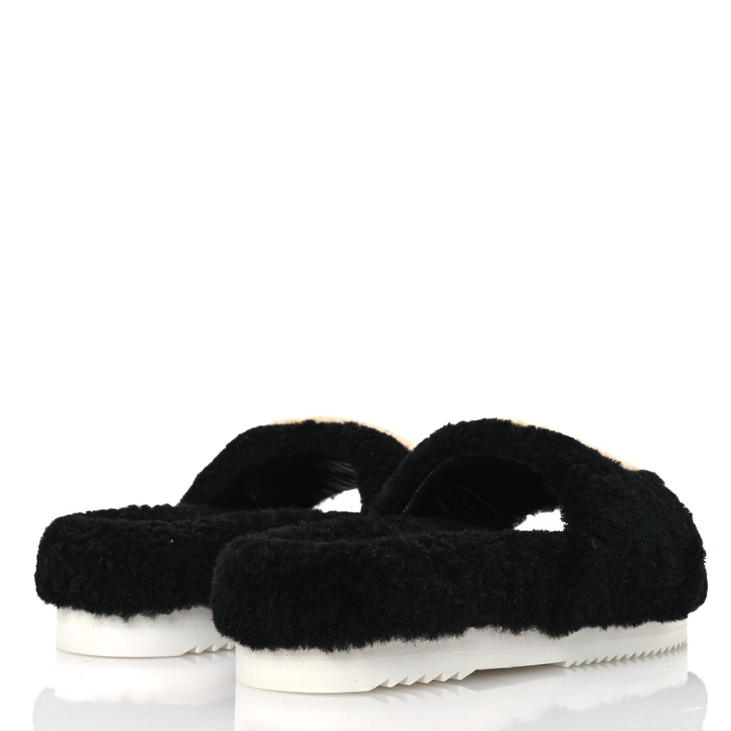 Shearling Womens Eileen Slide Sandals 37 Black Butterscotch