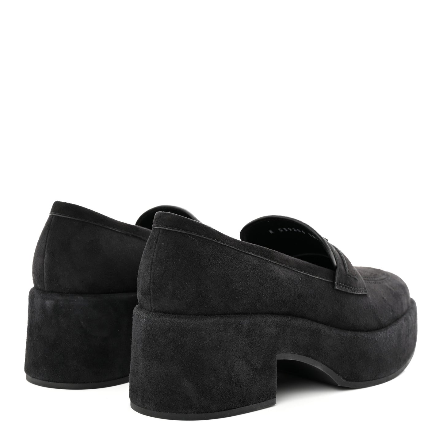 Suede Kidskin CC Platform Loafers 38.5 Black
