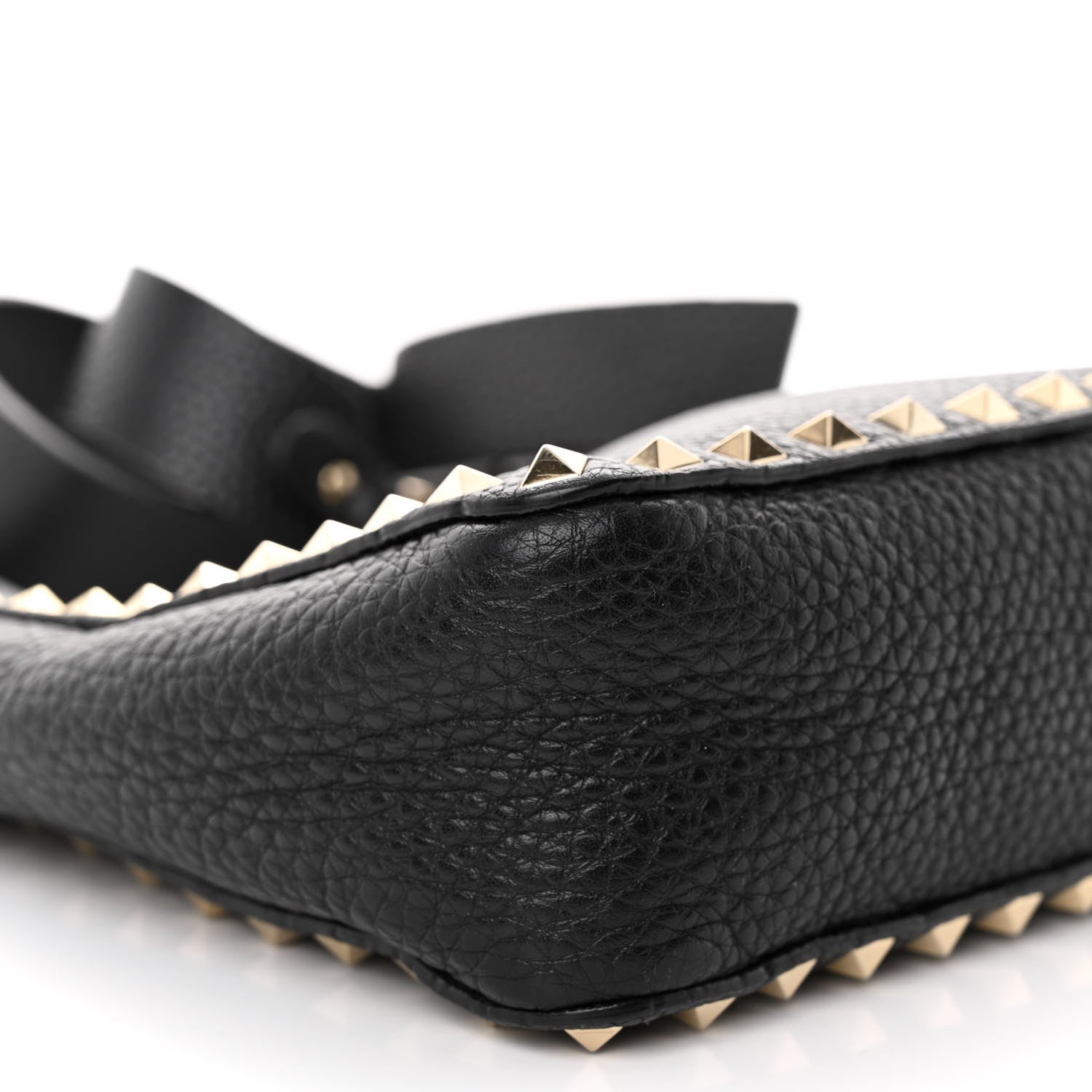 Valentino Garavani Pebbled Calfskin Mini Rockstud Flip-Lock Messenger Bag Black 8 of 9