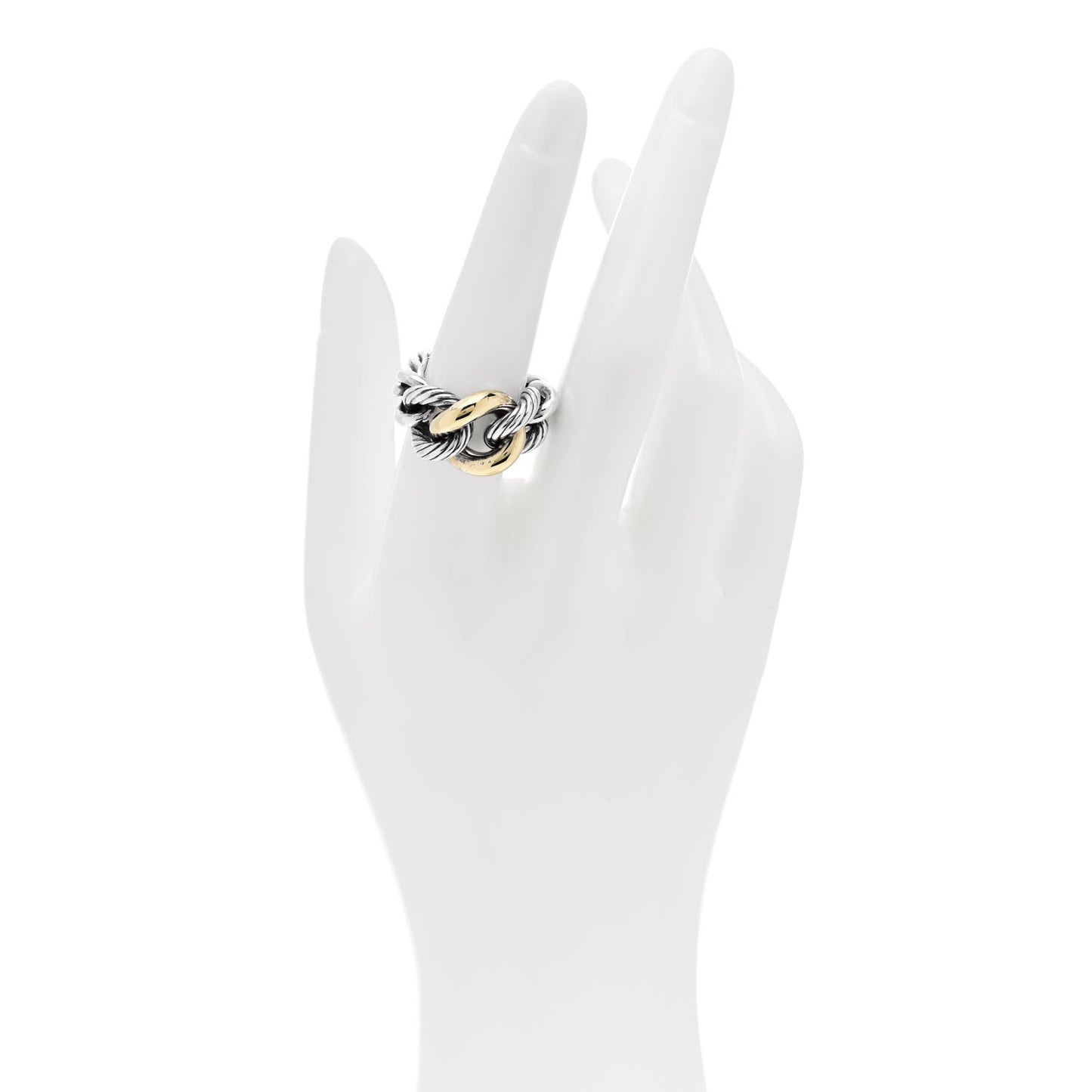 Sterling Silver 18K Yellow Gold Belmont Ring 52 6