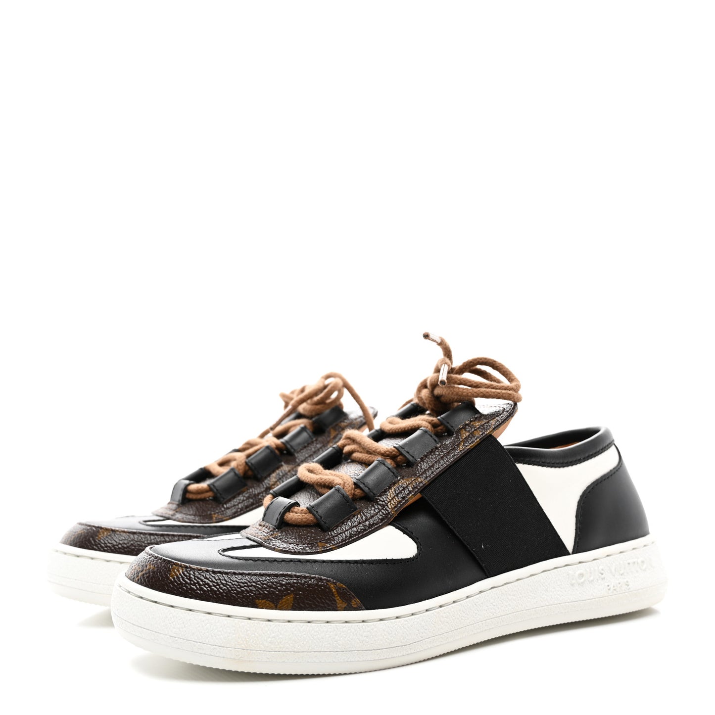 Monogram Calfskin Lous Sneakers 36 Black
