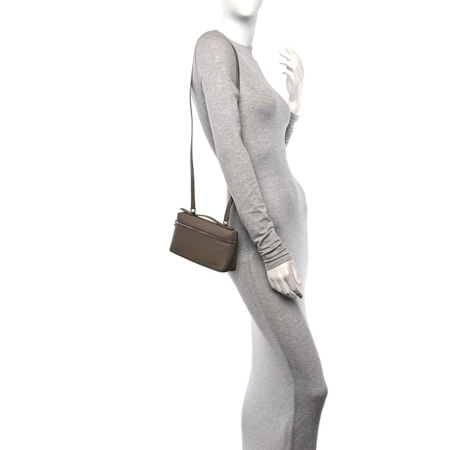 Grained Calfskin L19 Extra Pocket Pouch Warm Mastic