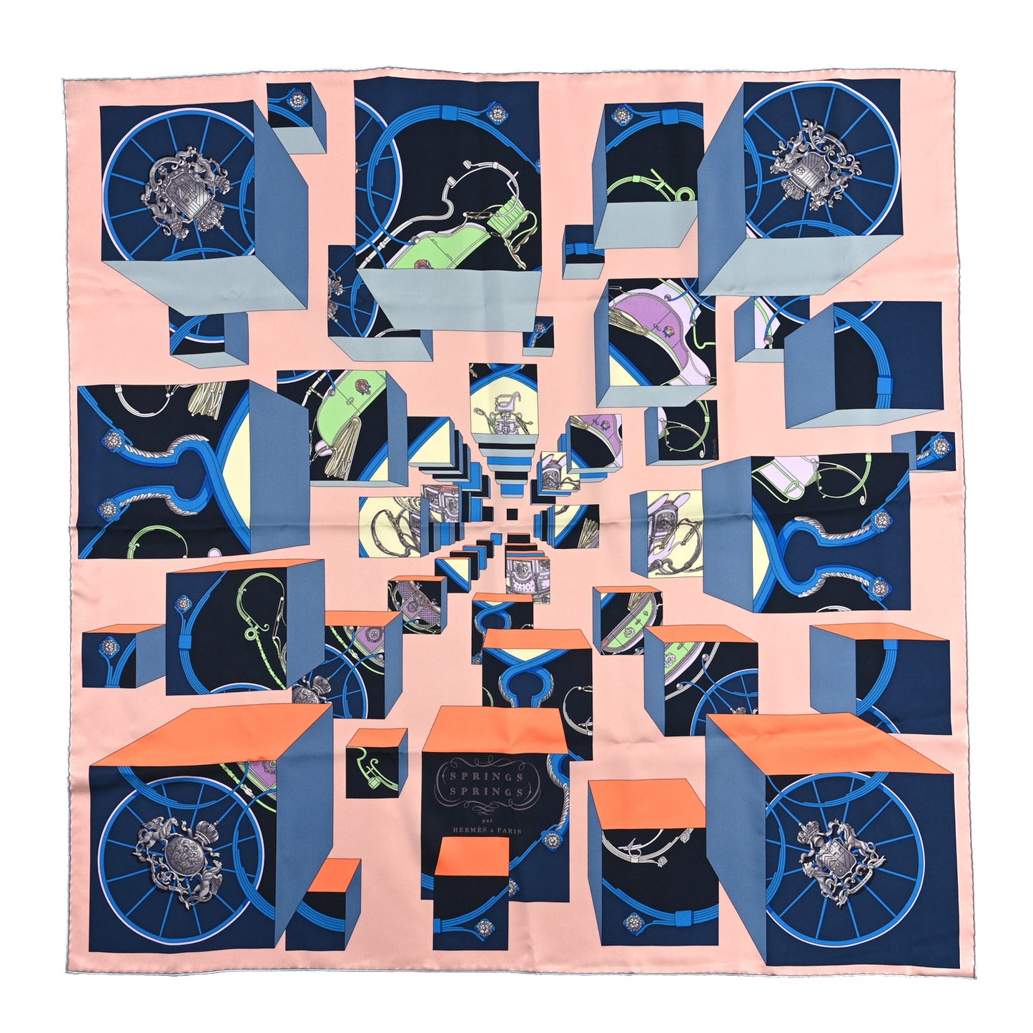 Silk Springs Springs Bague Scarf 90 Rose Poudre Bleu