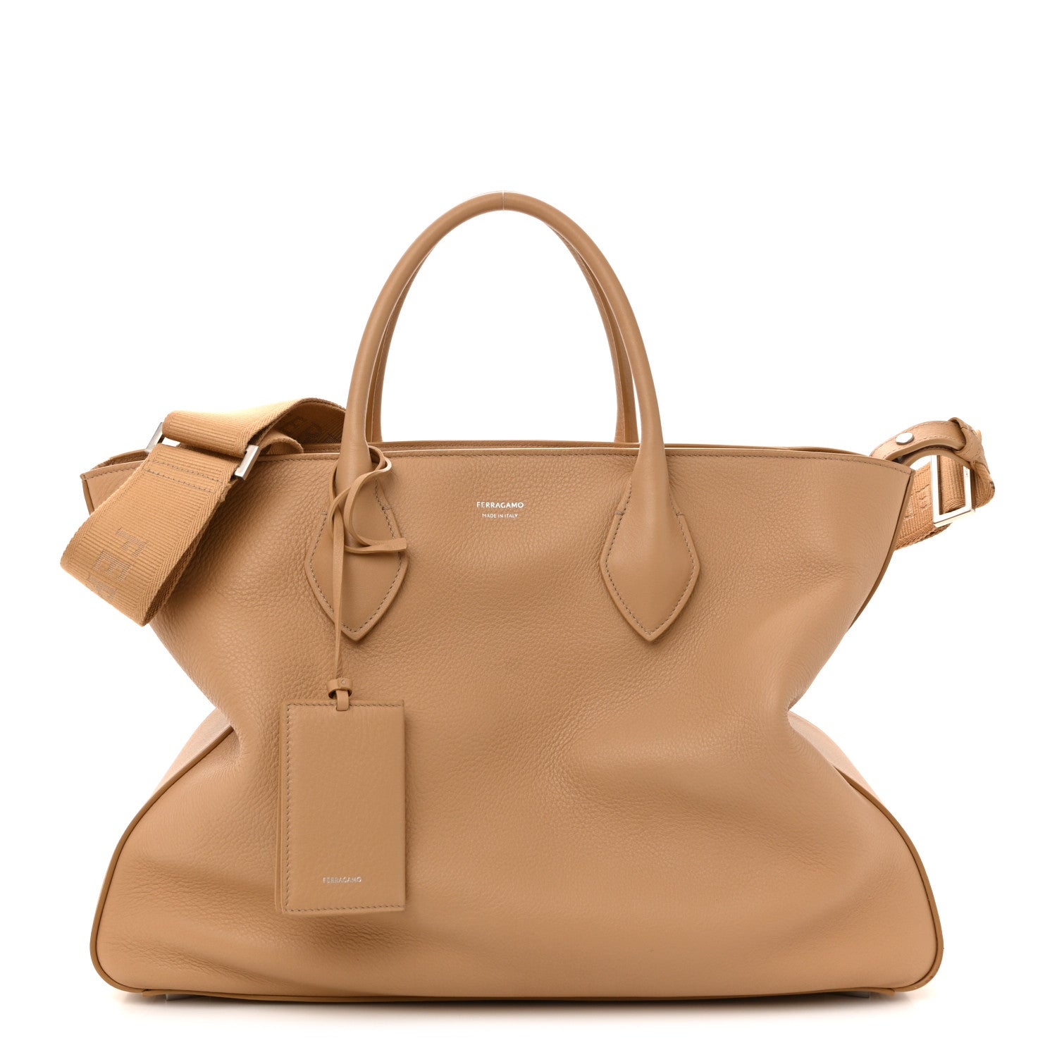 Salvatore Ferragamo Calfskin Large Star Tote Light Camel 1783728