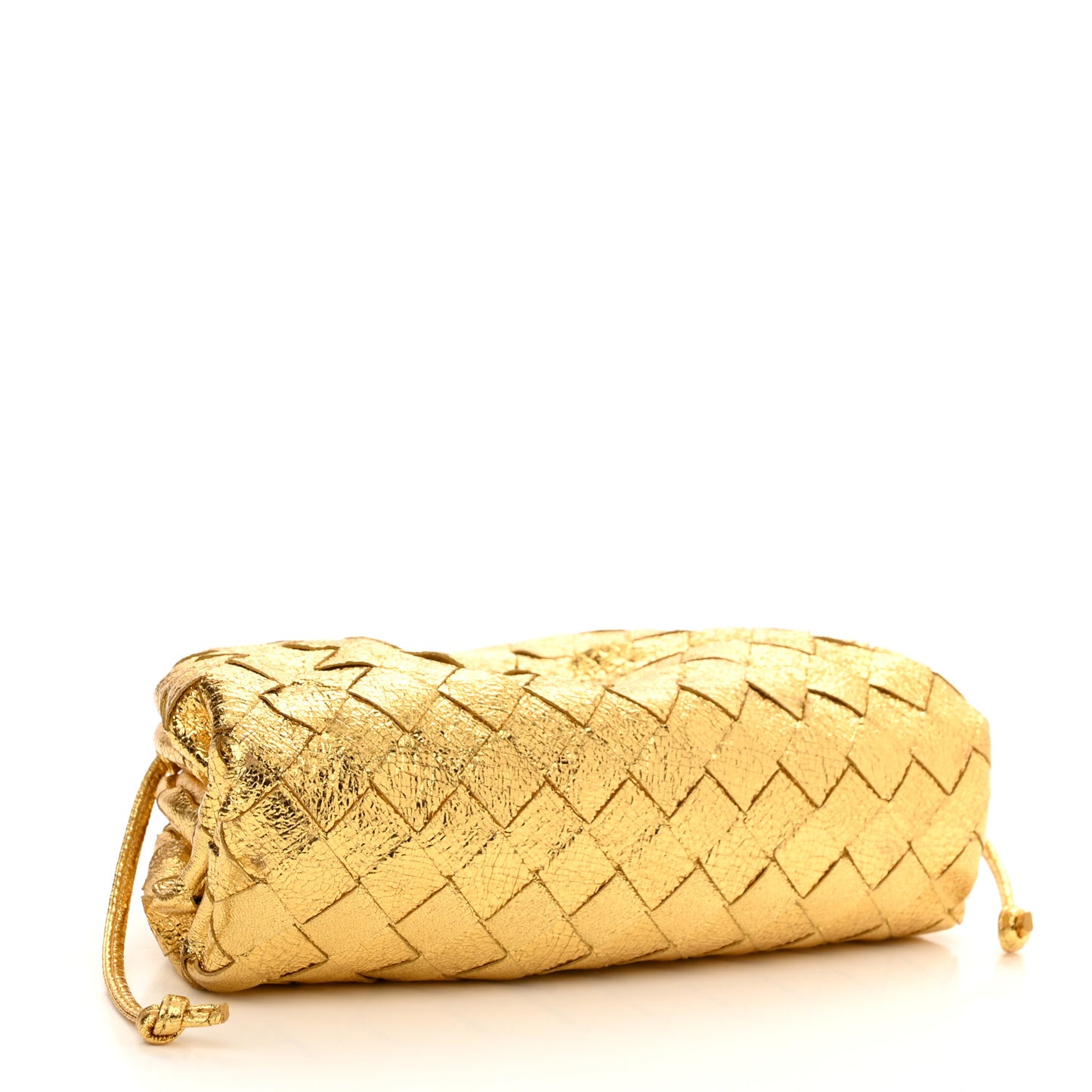 Metallic Nappa Intrecciato The Mini Pouch Gold