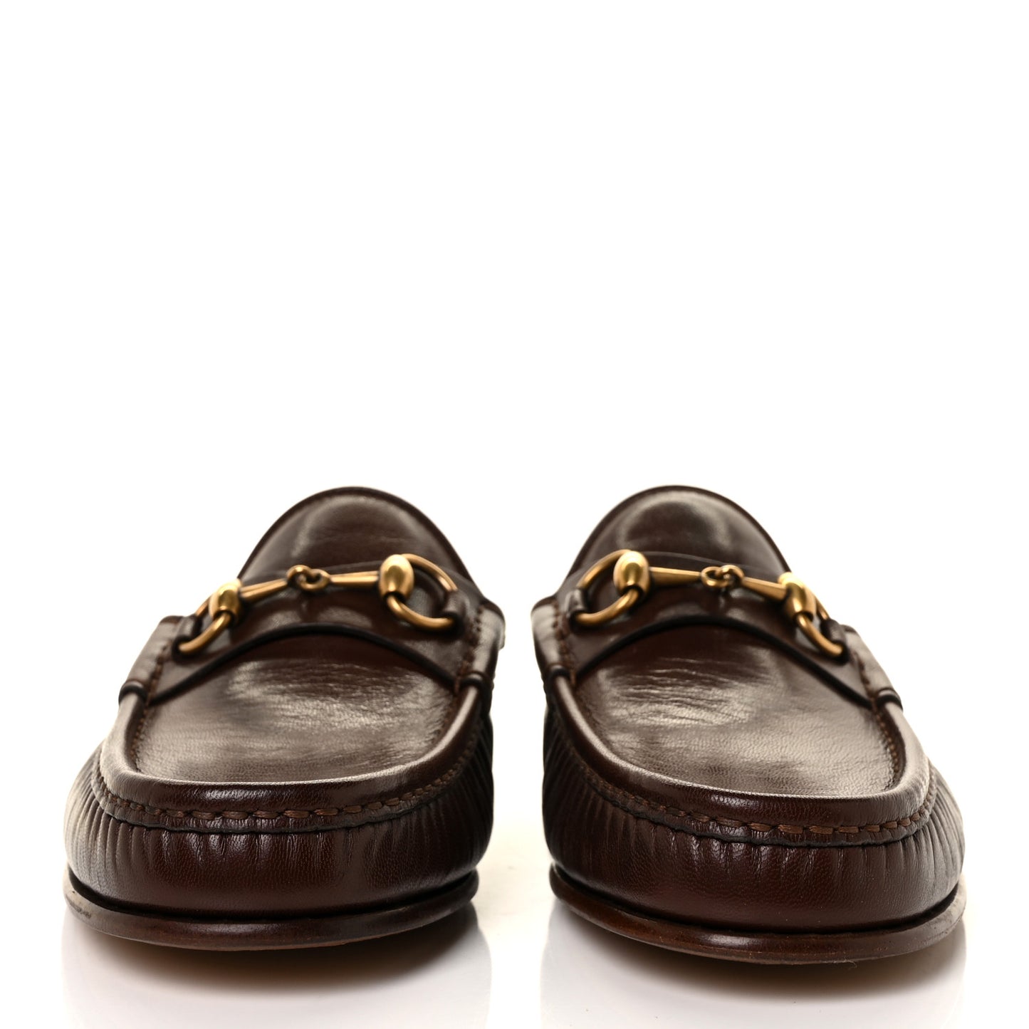 Goatskin Mens Horsebit Slippers 6 Brown