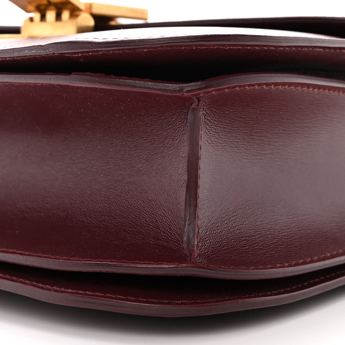 Box Calfskin Medium Classic Box Flap Bag Burgundy