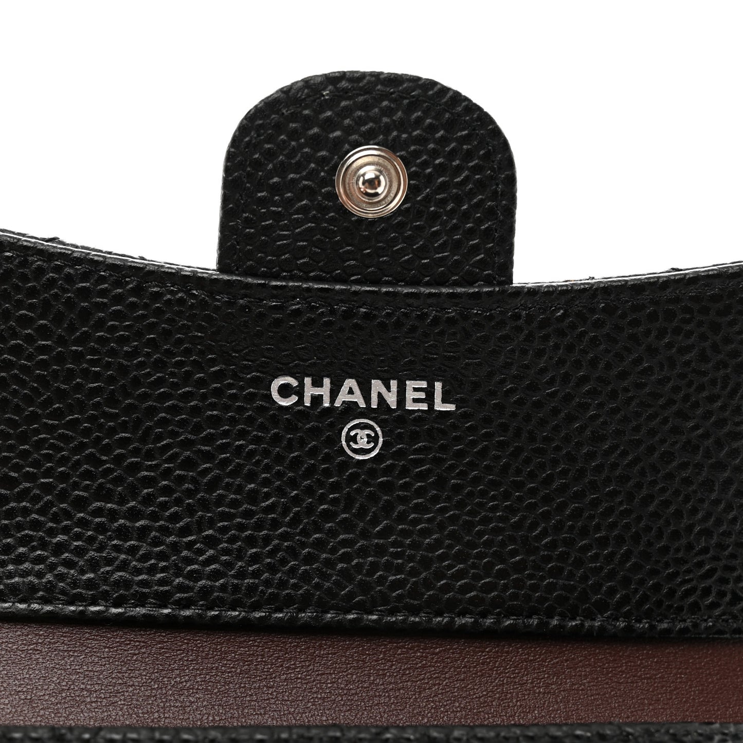 Caviar Quilted Compact Flap Wallet Black