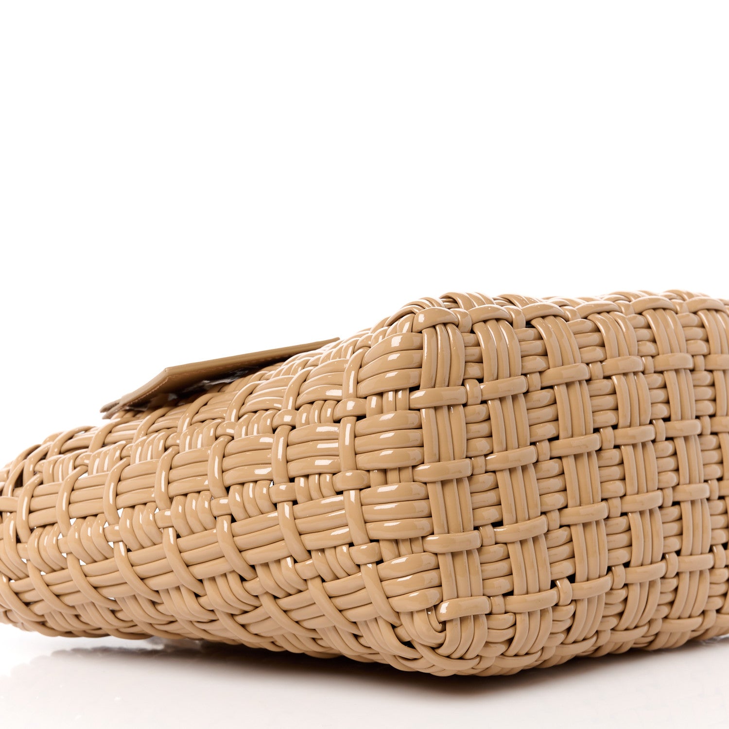Balenciaga Varnished Faux Calfskin Braided XS Bistro Basket Beige 10 of 11
