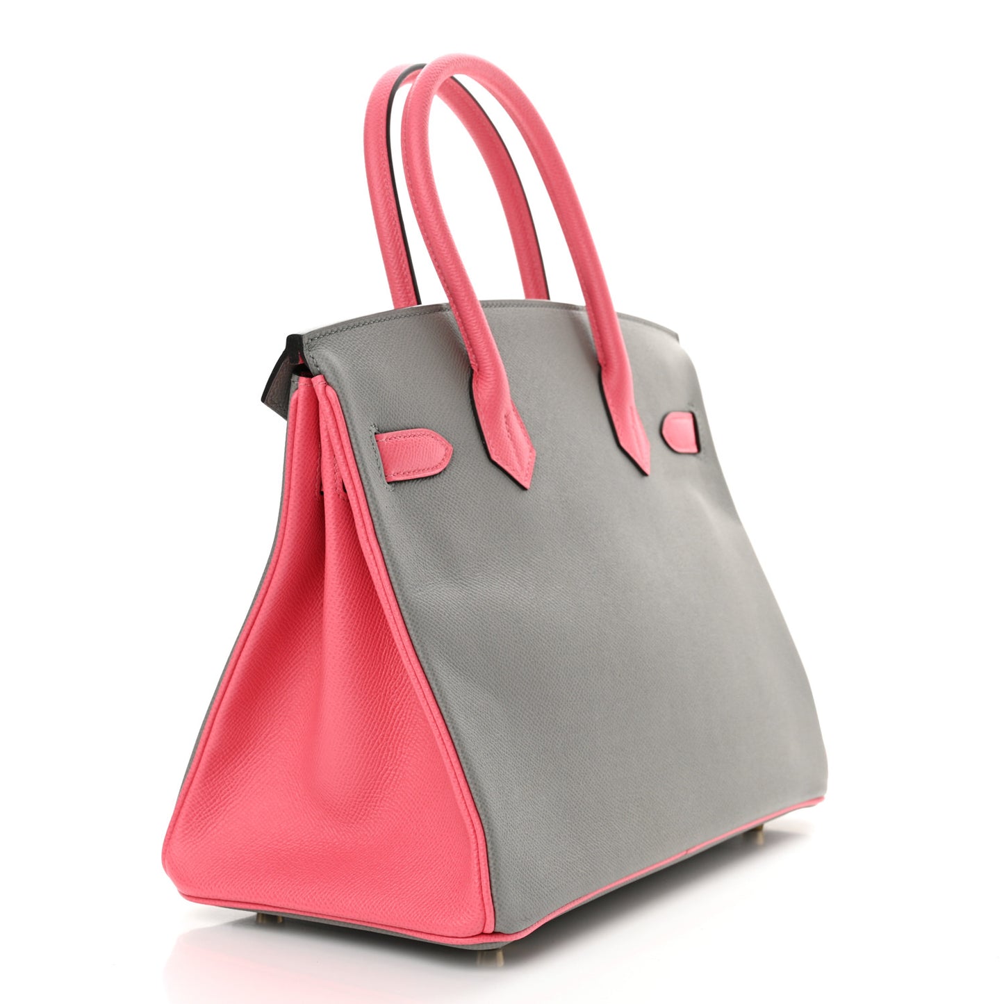 Epsom Horseshoe Birkin 30 Gris Mouette Rose Azalee