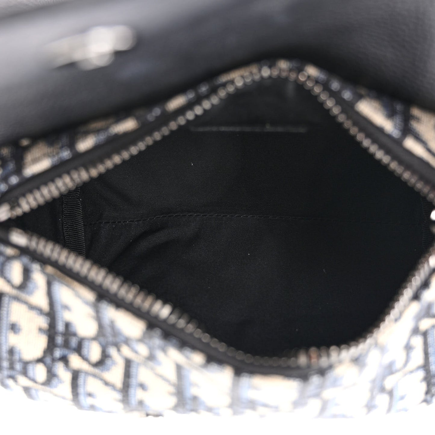 Oblique Mini Roller Saddle Bag With Strap Beige Black