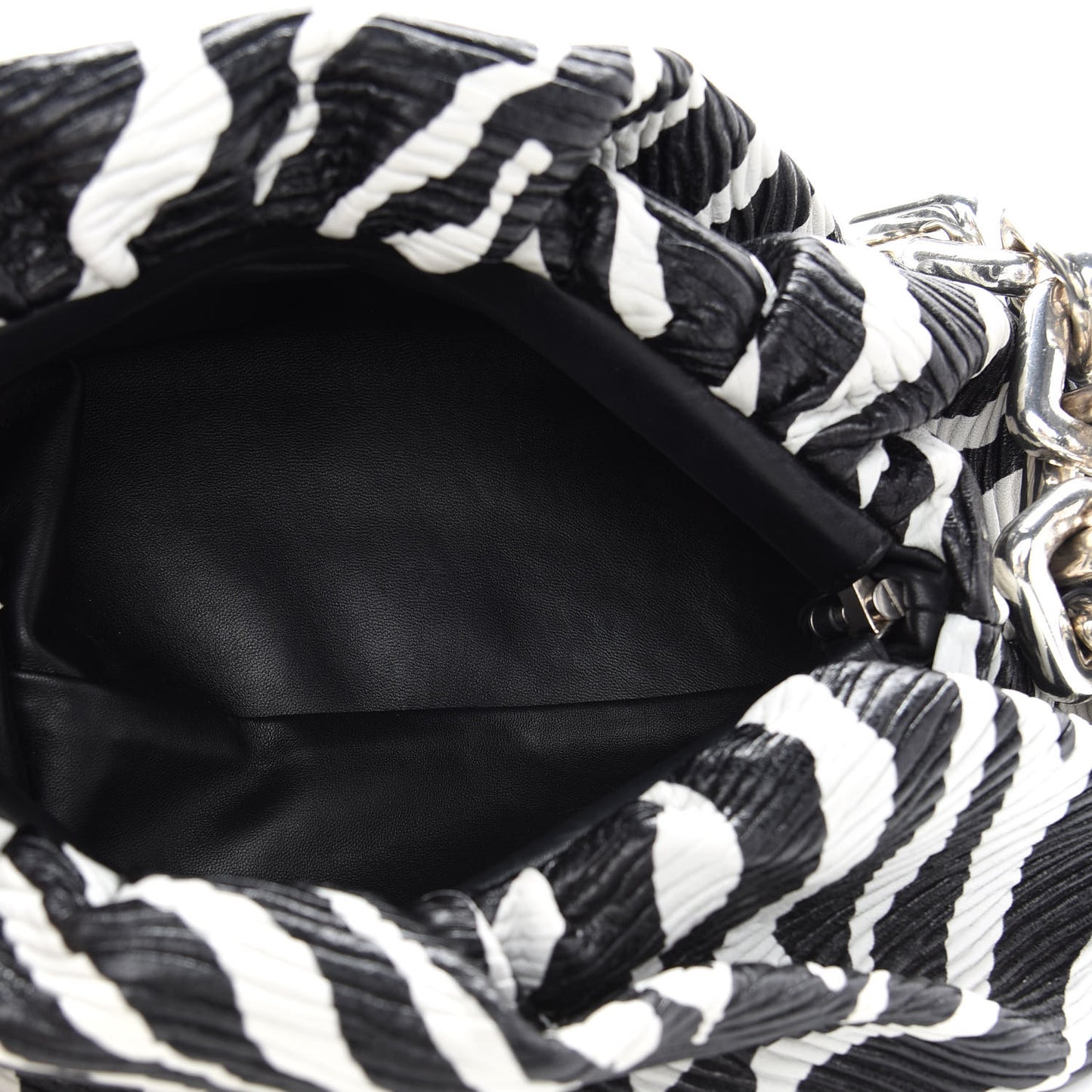 Nappa Zebra Print The Pouch Chain White Black
