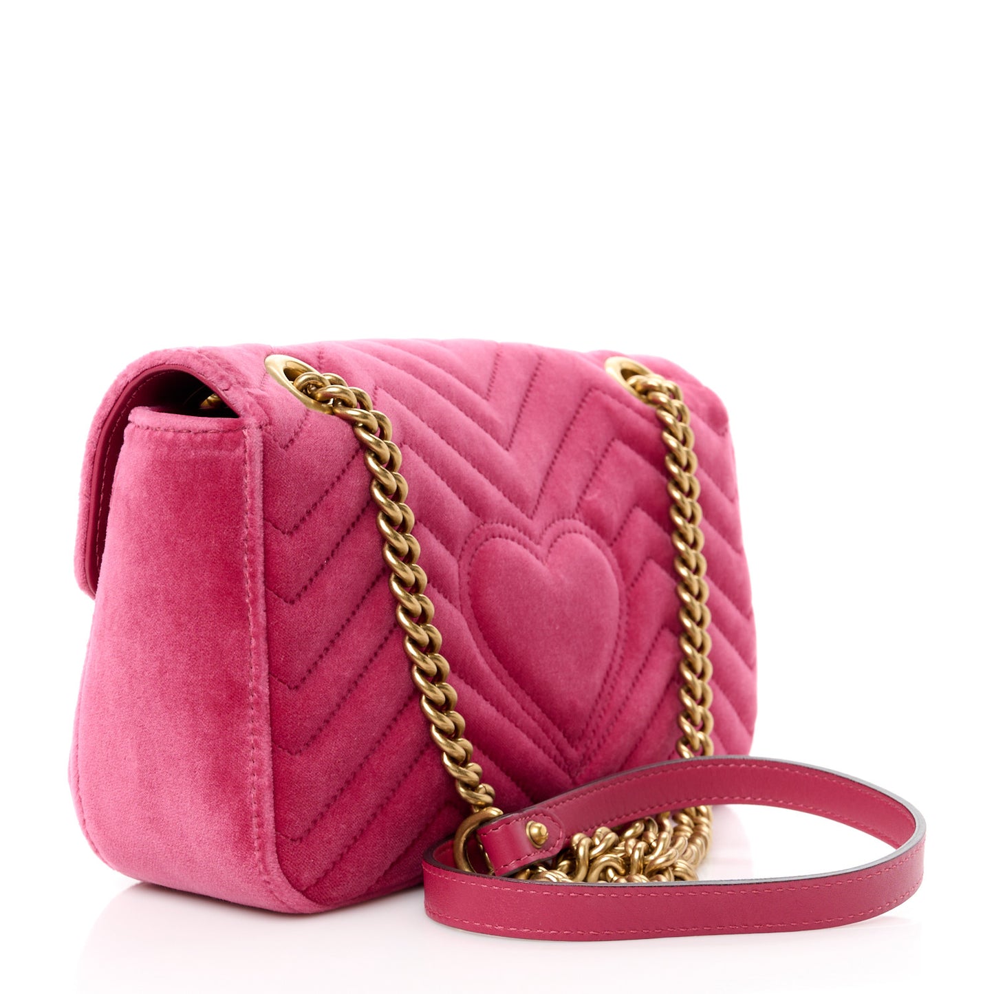Velvet Matelasse Small GG Marmont Shoulder Bag Light Raspberry Rose