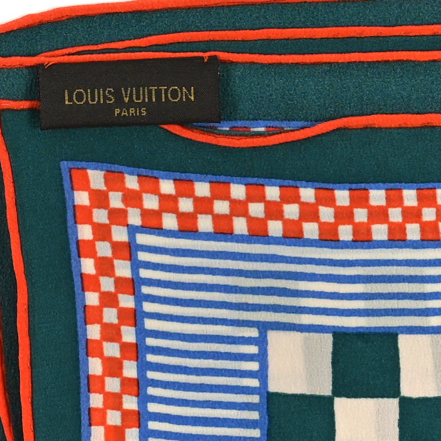 Silk Damier Aquarelle Scarf Piment