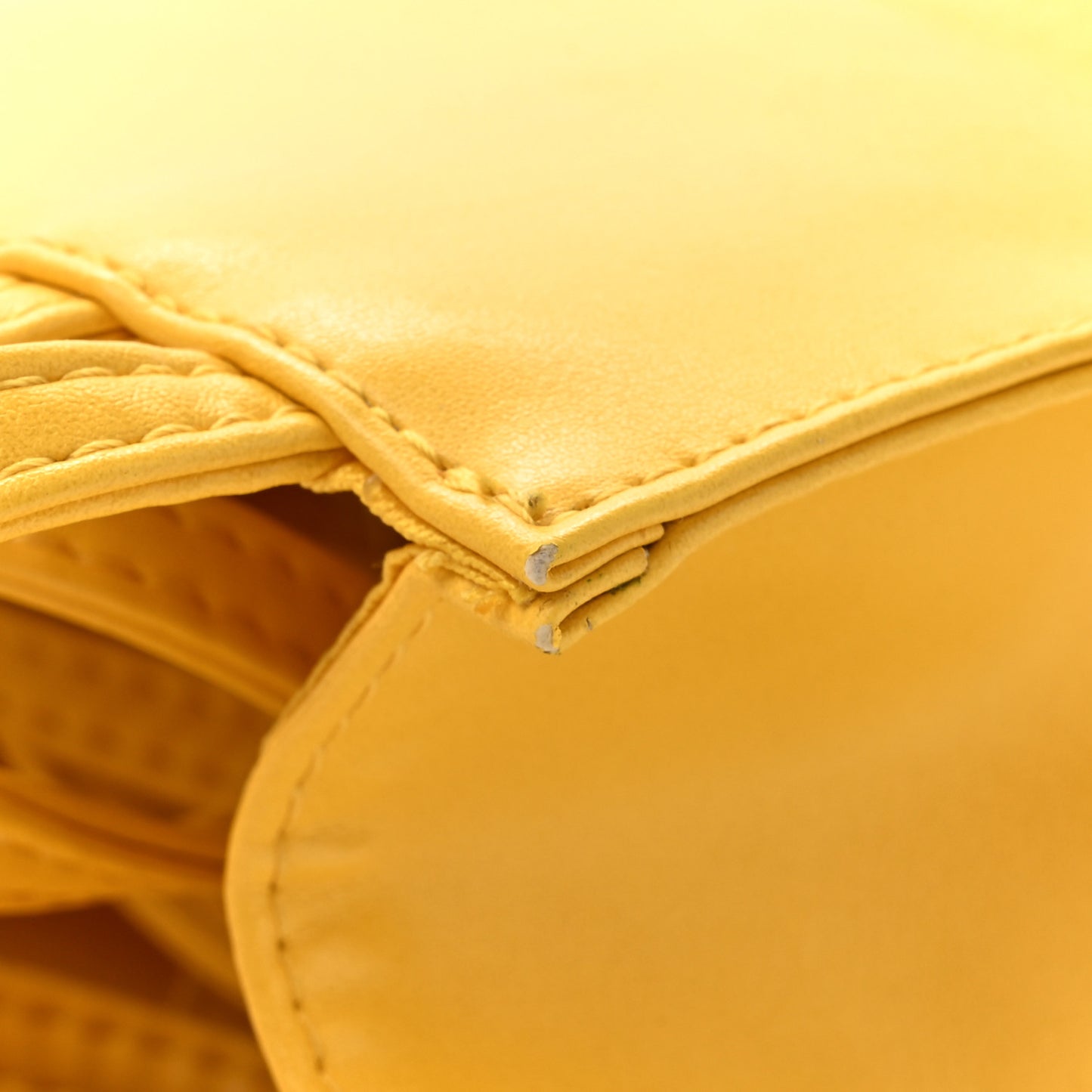 Vegan Leather Small Shopping Bag Yellow