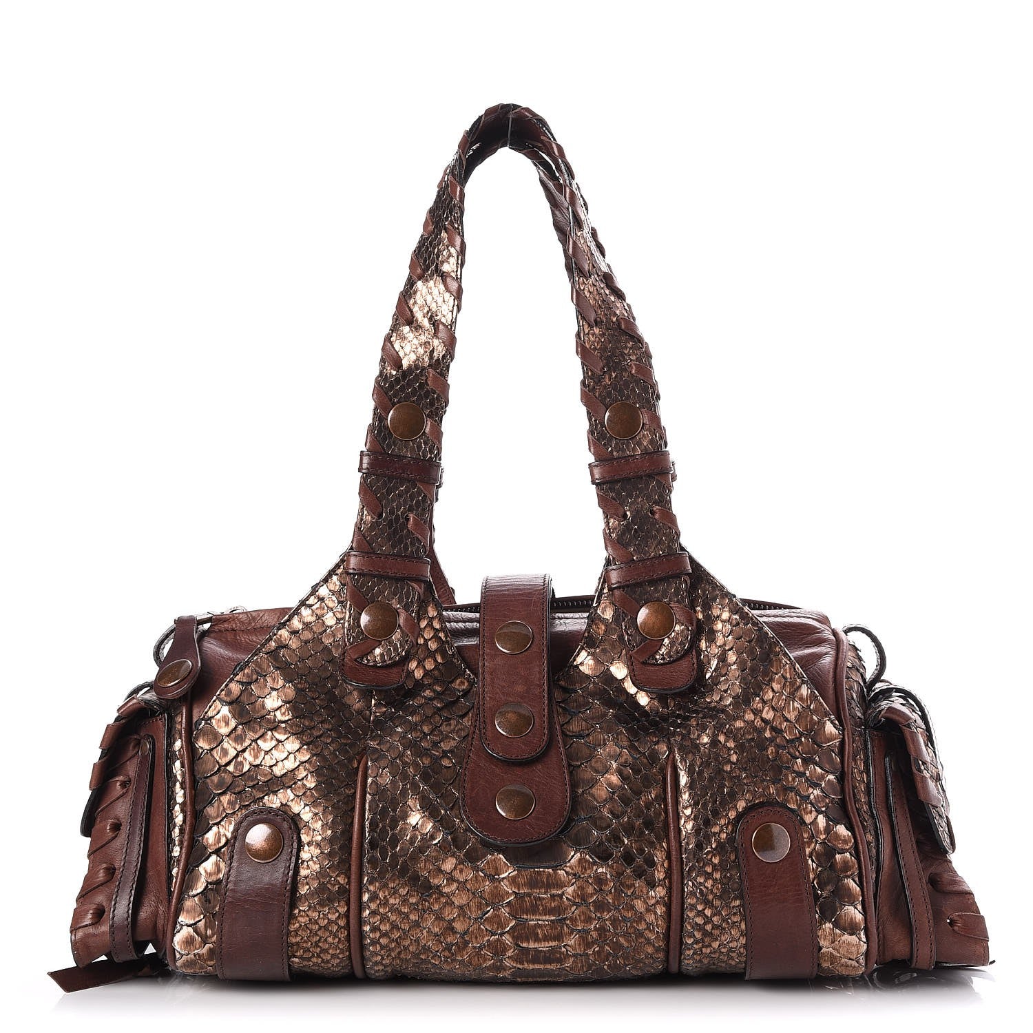 Chloe Python Silverado Shoulder Bag Bronze 262116 – FASHIONPHILE