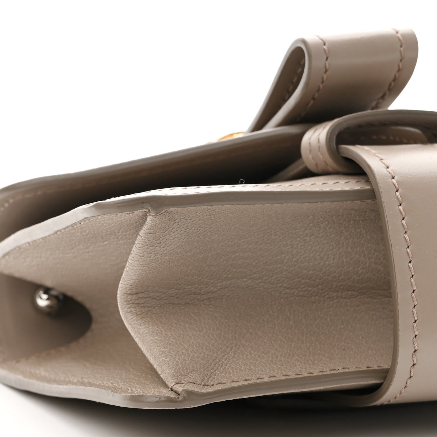 Chloe Shiny Goatskin Calfskin Mini Aby Chain Shoulder Bag Motty Grey 8 of 9