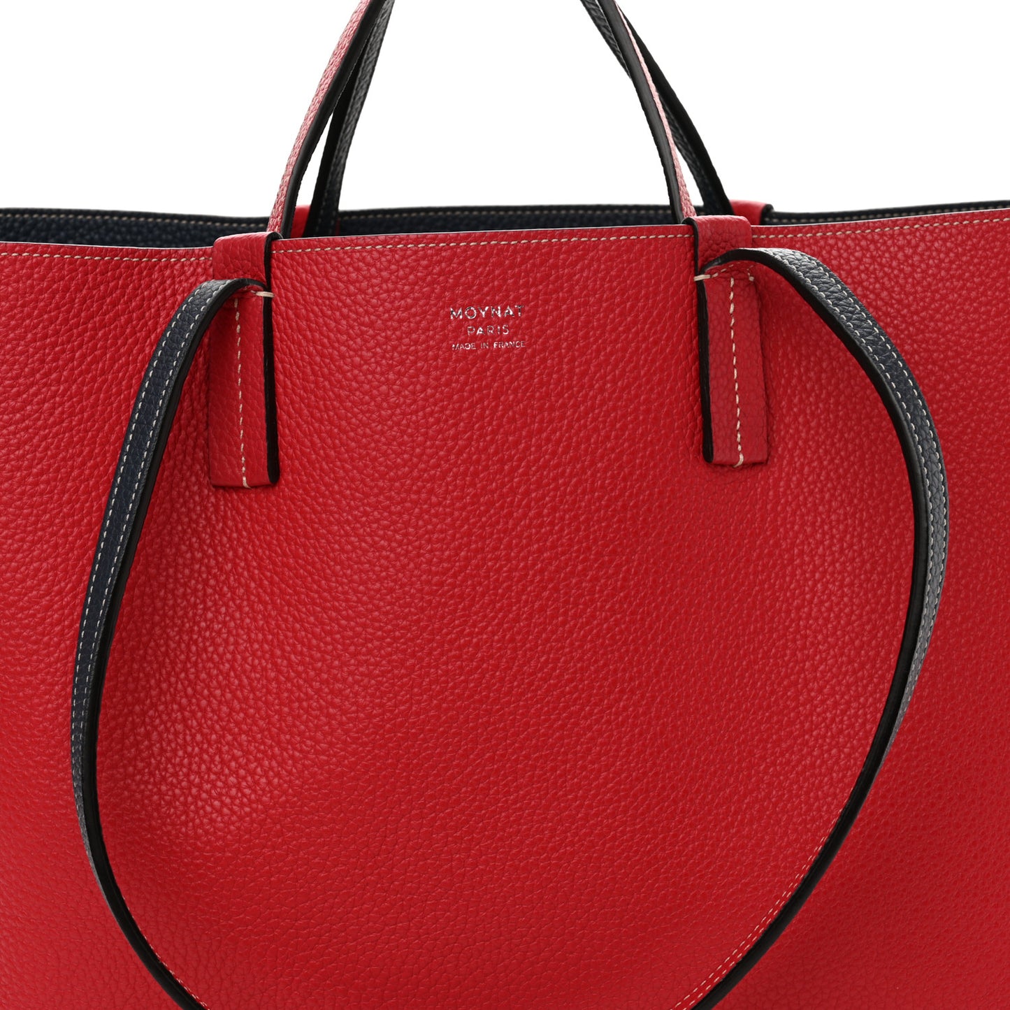 Taurillon Blush Calfskin Reversible Tote Ocean Red