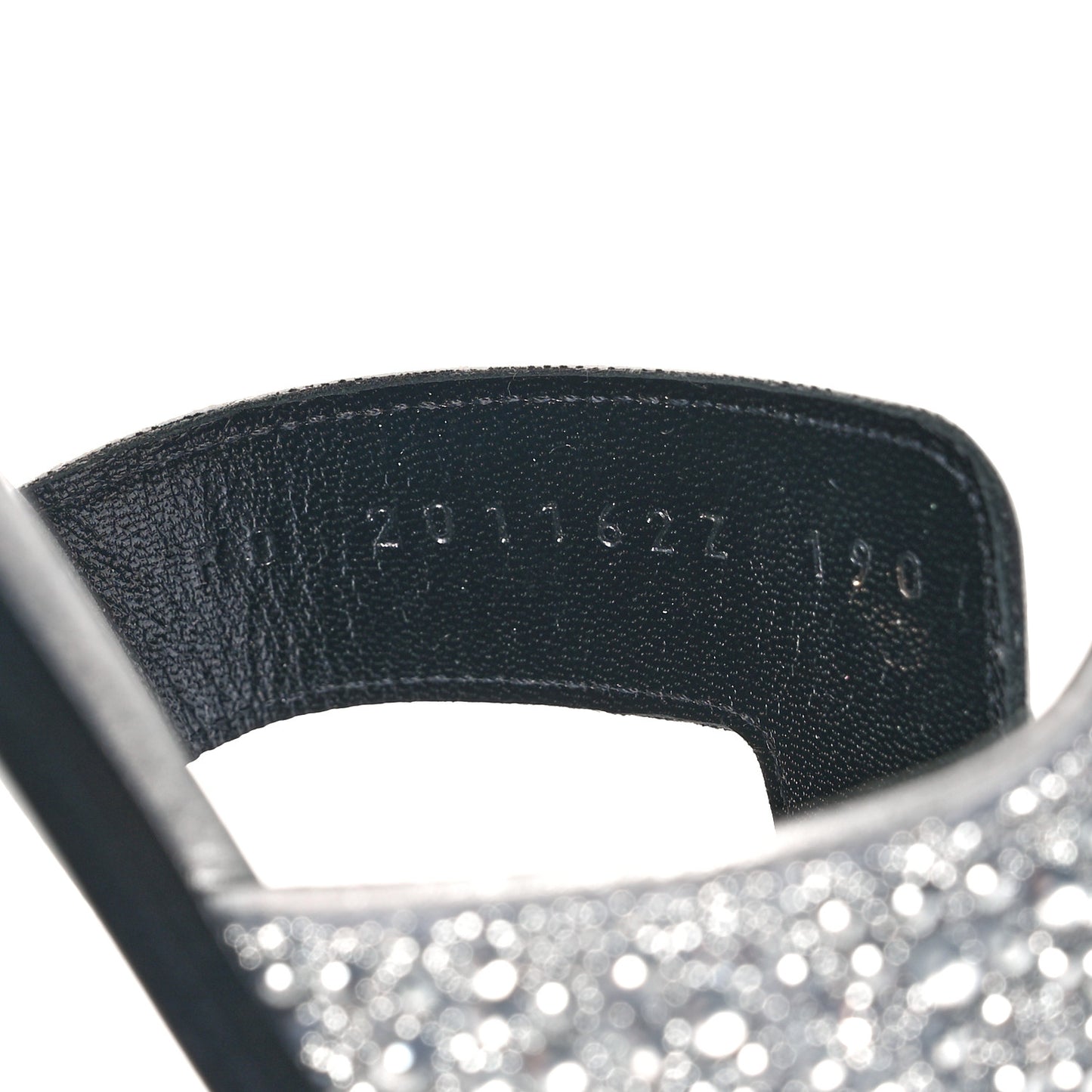 Velvet Goatskin Crystal Beads Oran Sandals 39 Gris Argente