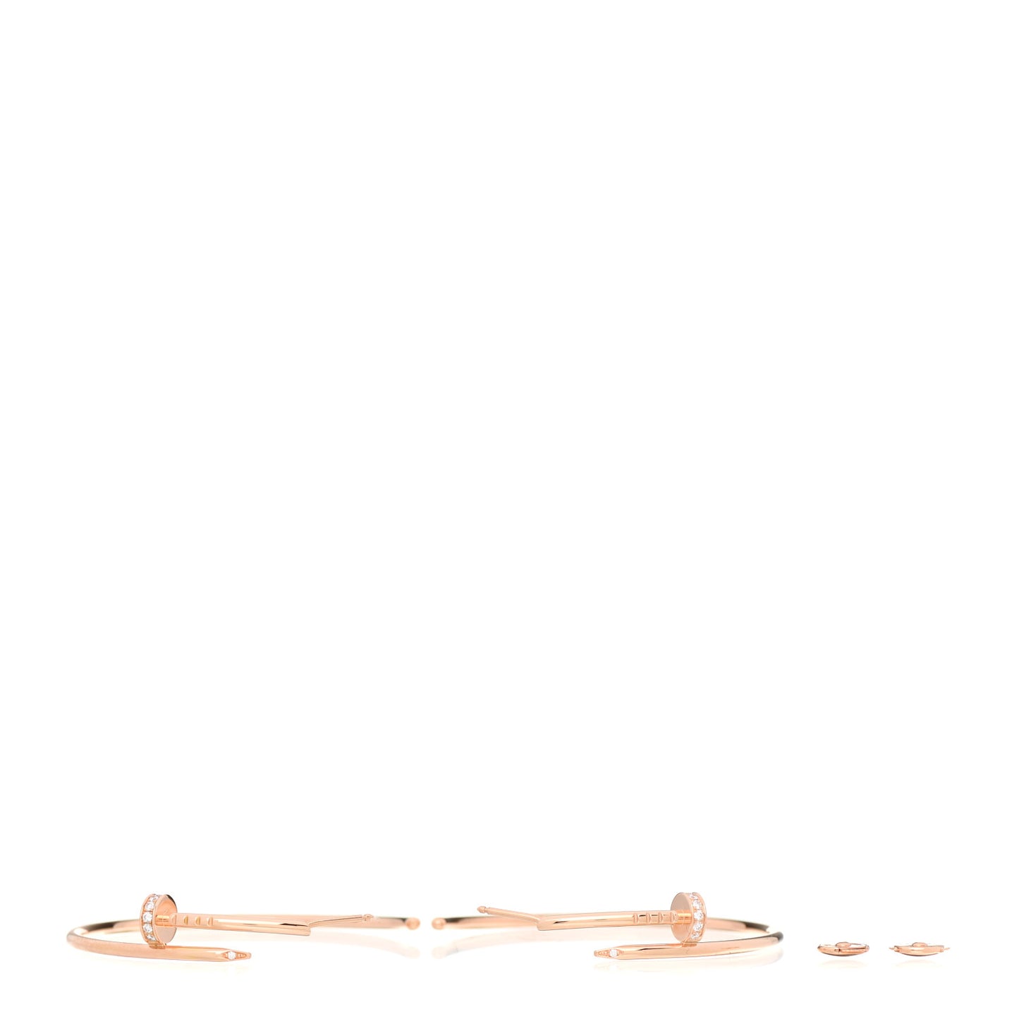 18K Pink Gold Diamond Juste Un Clou Hoop Earrings