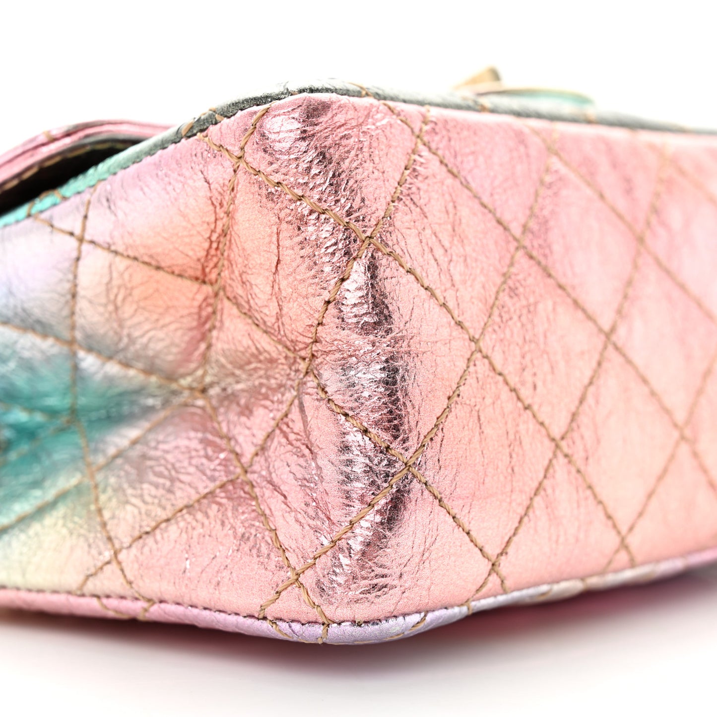 Metallic Goatskin Quilted Mini 2.55 Reissue Flap Multicolor