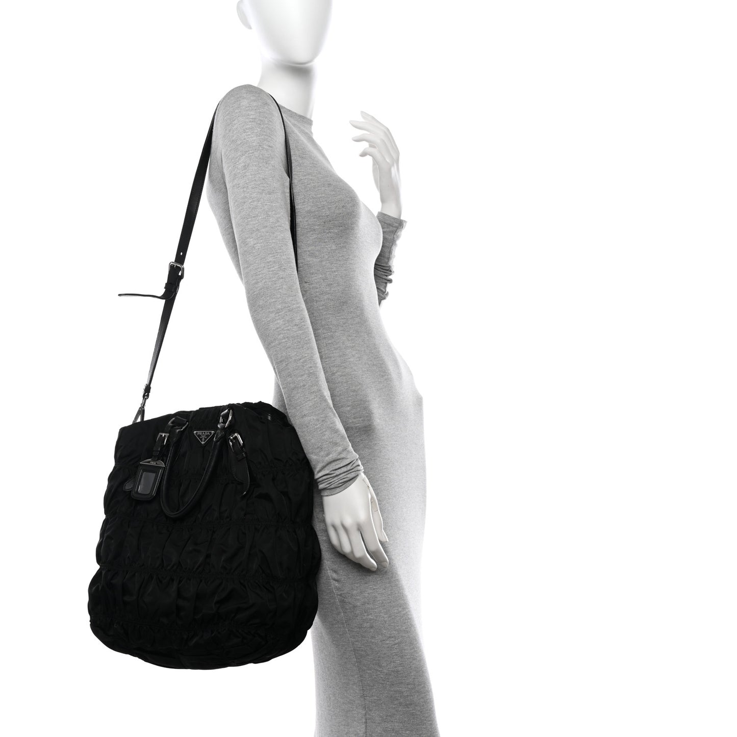 Tessuto Nylon Gaufre Tote Black