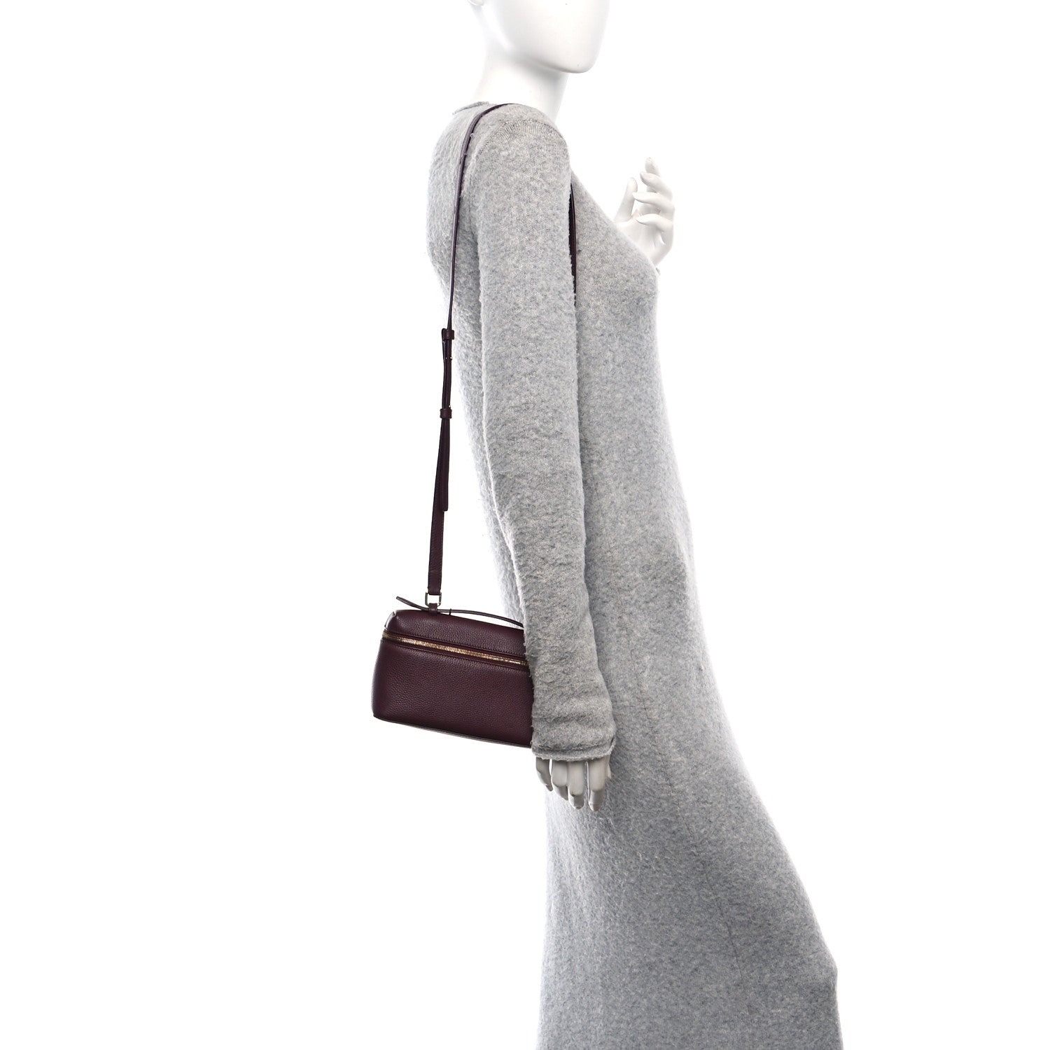 Loro Piana Grained Calfskin L19 Extra Pocket Pouch Azuki Beans 2 of 12