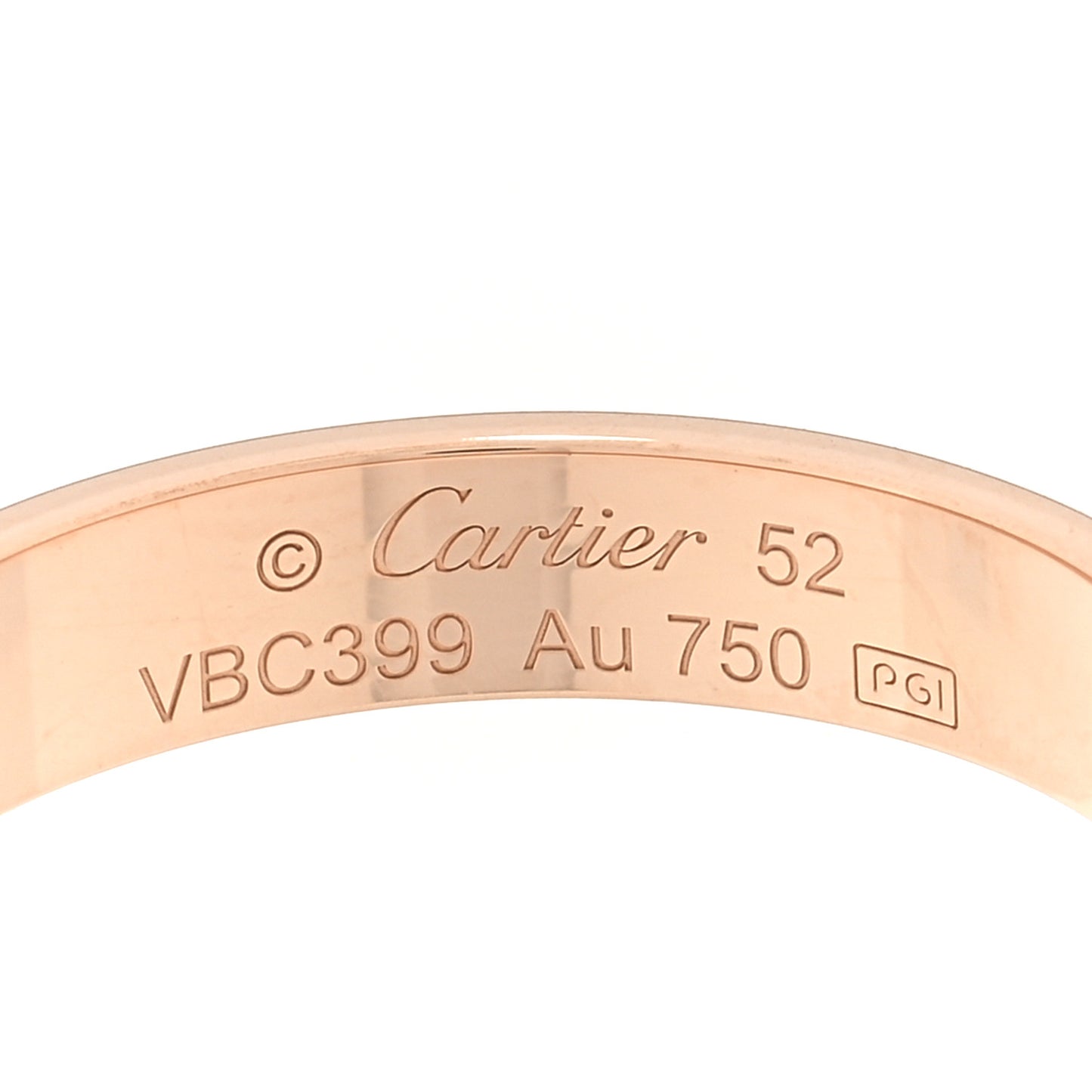 18K Pink Gold 3.5mm LOVE Wedding Band Ring 52 6