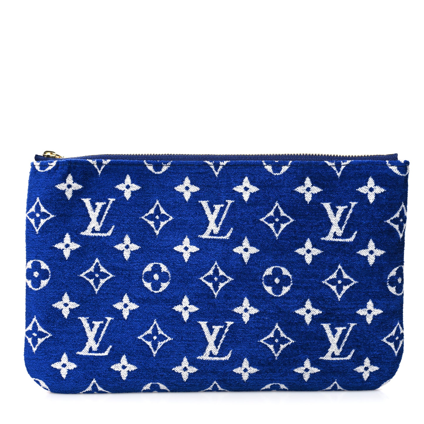 Jacquard Velvet Monogram LV Match Neverfull MM GM Pochette Blue