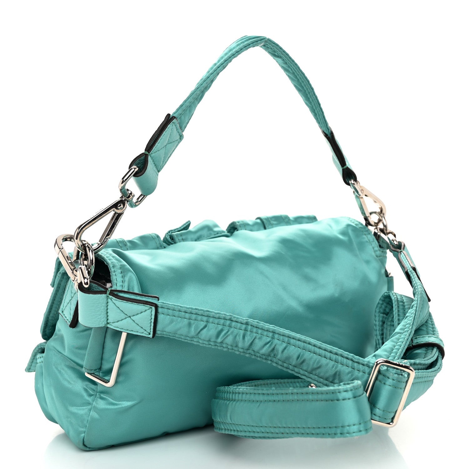 Fendi Econyl Cuoio Romano Multipocket Baguette Turquoise 3 of 13