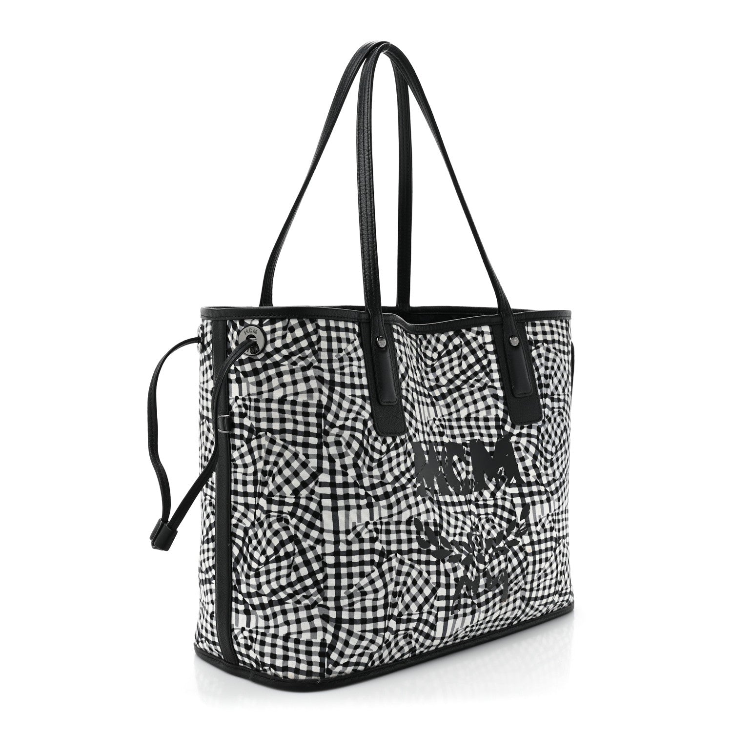 MCM Grained Calfskin Visetos Medium Liz Reversible Shopper Tote Black 6 of 19