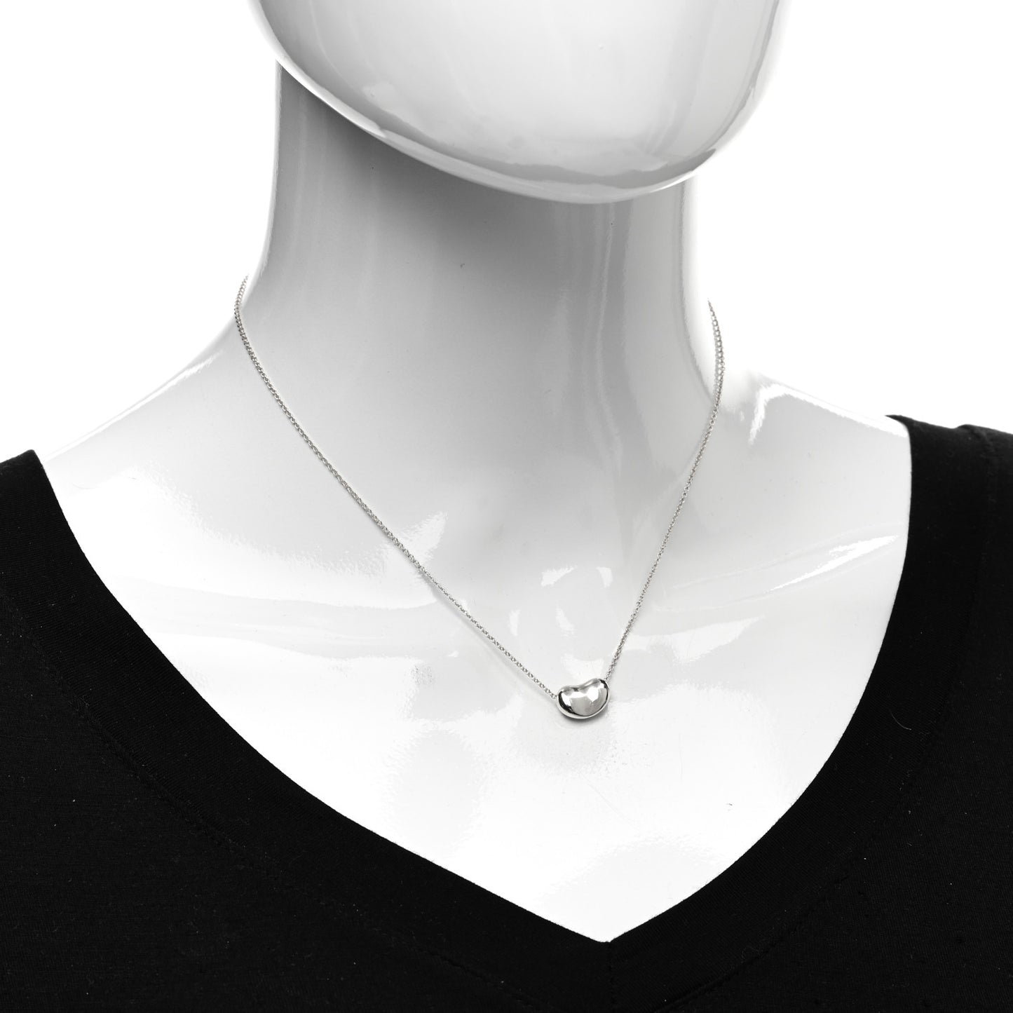 Sterling Silver 12mm Elsa Peretti Bean Pendant Necklace