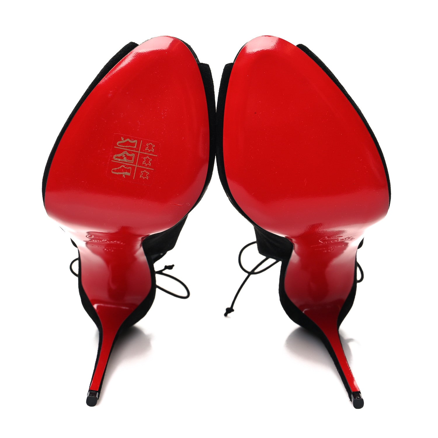 Christian Louboutin Veau Velours Lace Up NVP 120 Peep Toe Pump 40 Black 5 of 7