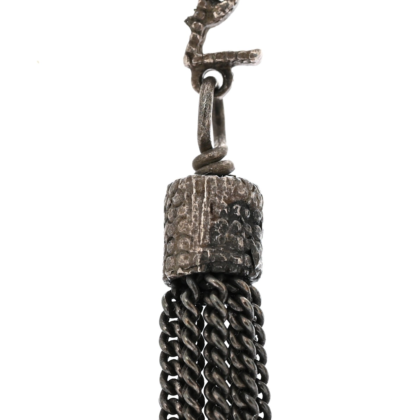 Metal Monogram Loulou Tassel Earrings Silver