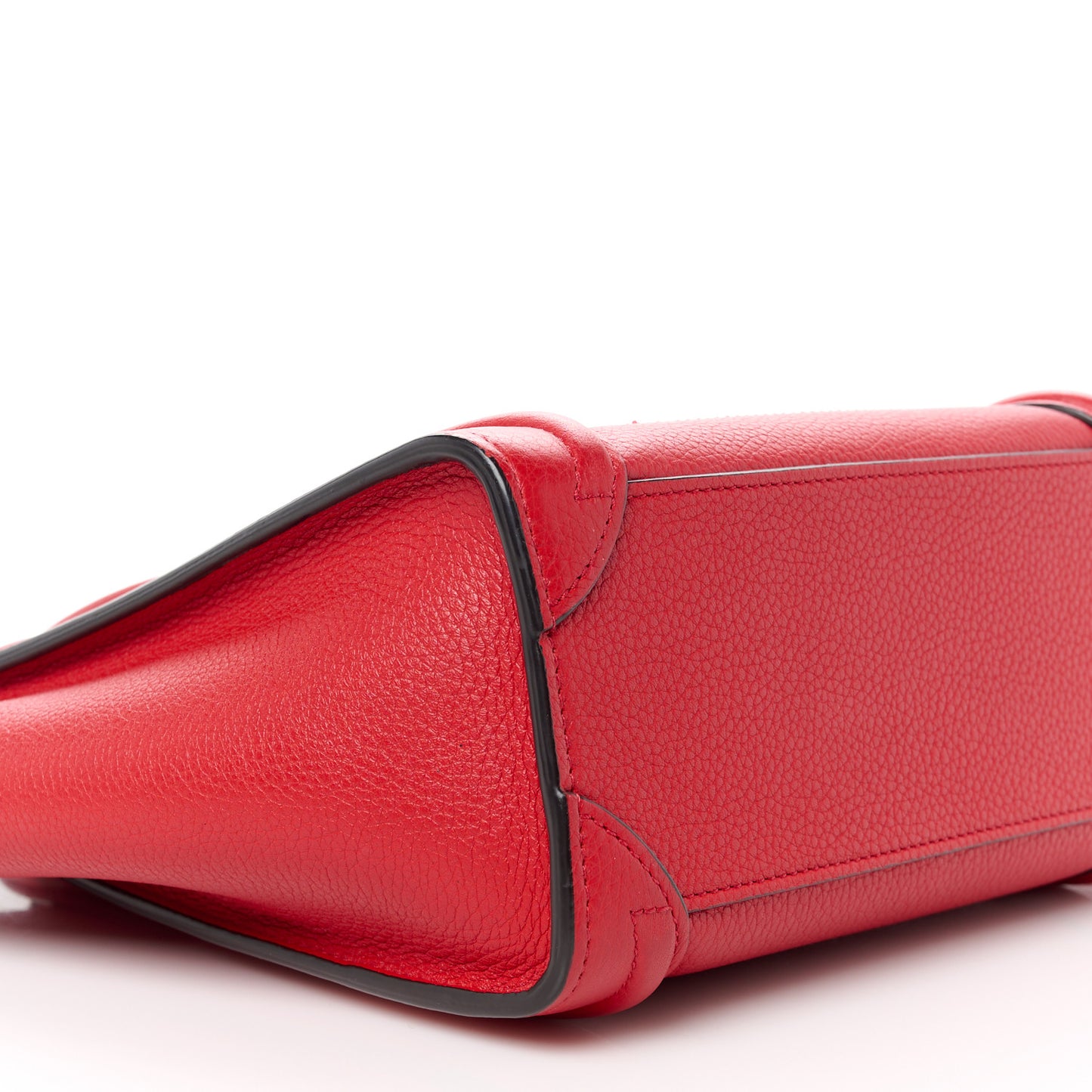 Drummed Calfskin Nano Luggage Red