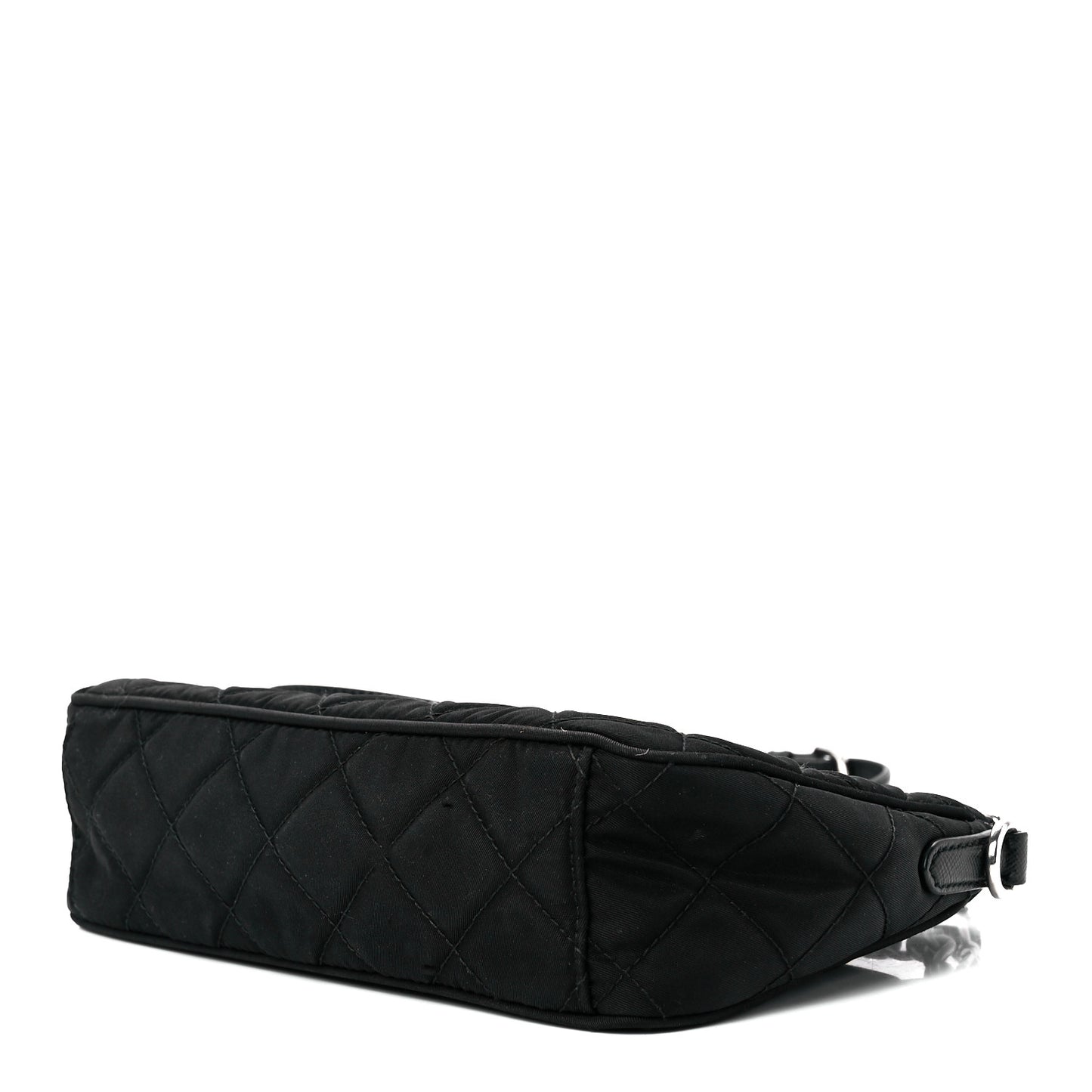 Nylon Tessuto Impuntu Quilted Crossbody Bag Black
