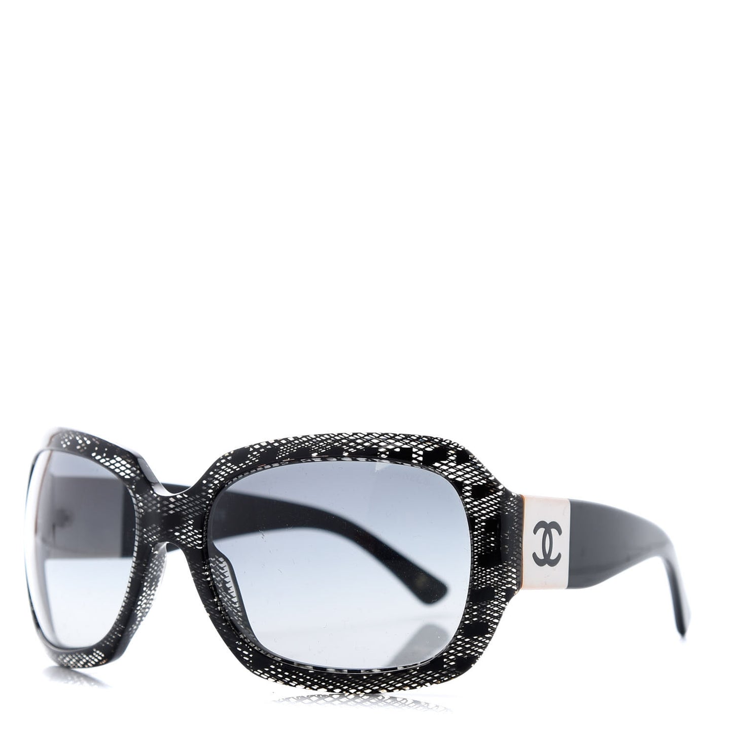 Acetate CC Lace Effect Sunglasses 5146 Black White