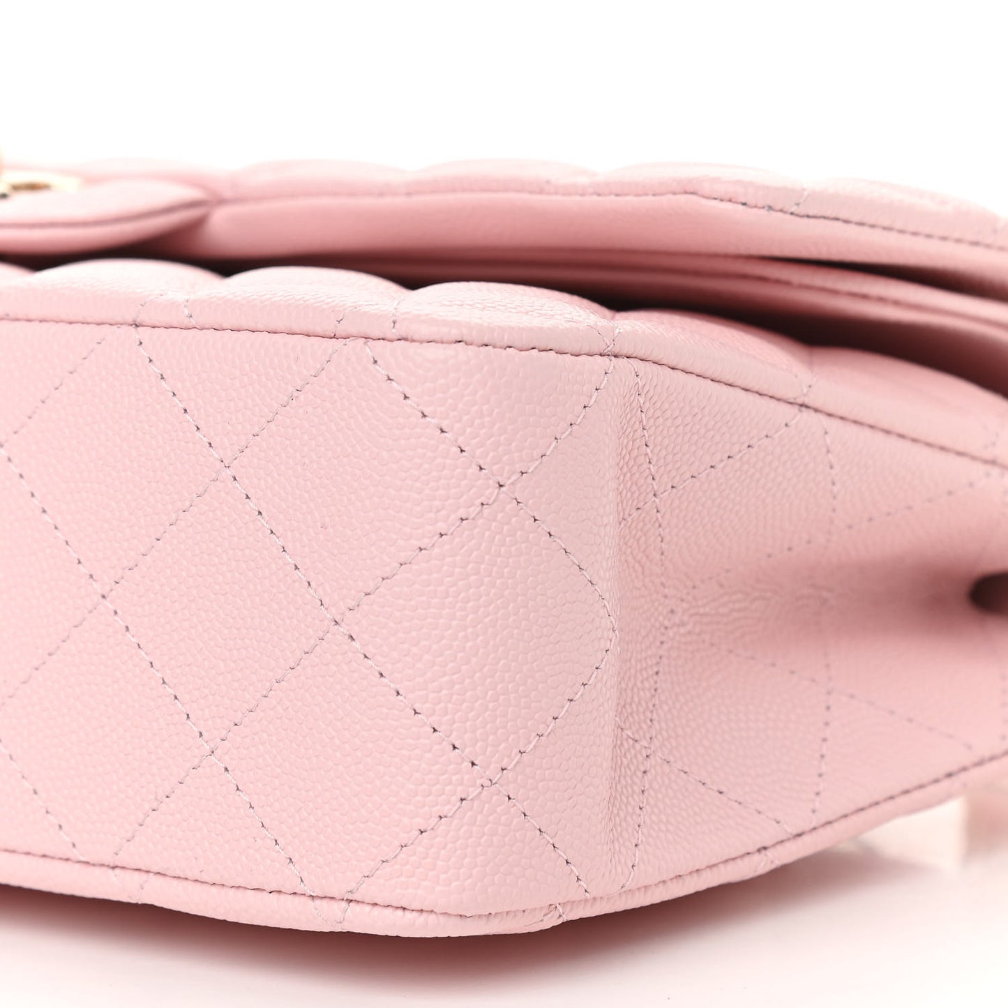 Caviar Quilted Medium Double Flap Light Pink
