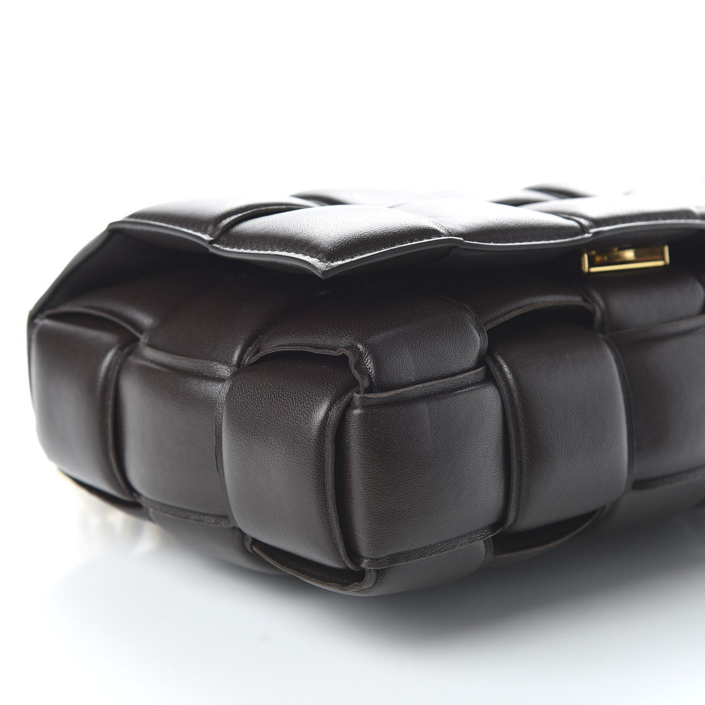 Lambskin Maxi Intreccio Padded Chain Cassette Crossbody Bag Black