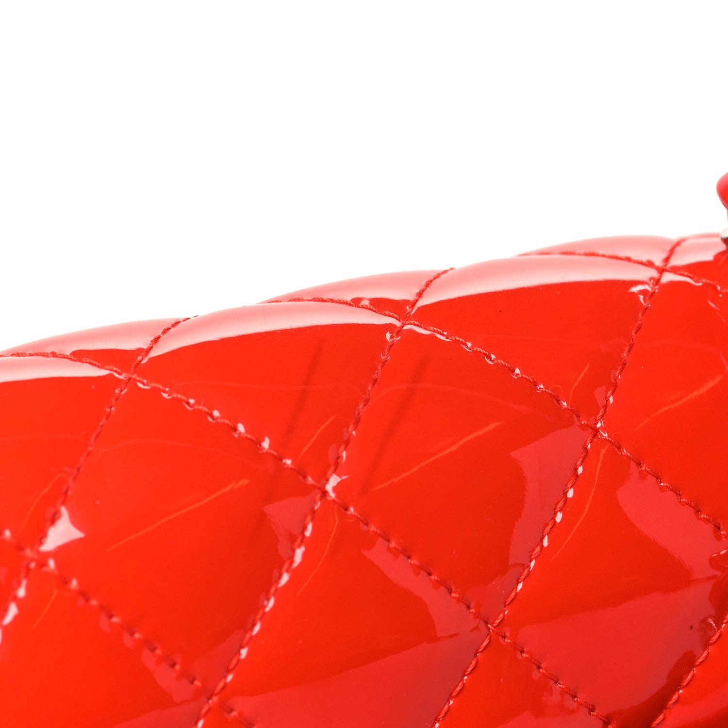 Chanel Patent Quilted Medium Double Flap Red 14 of 14