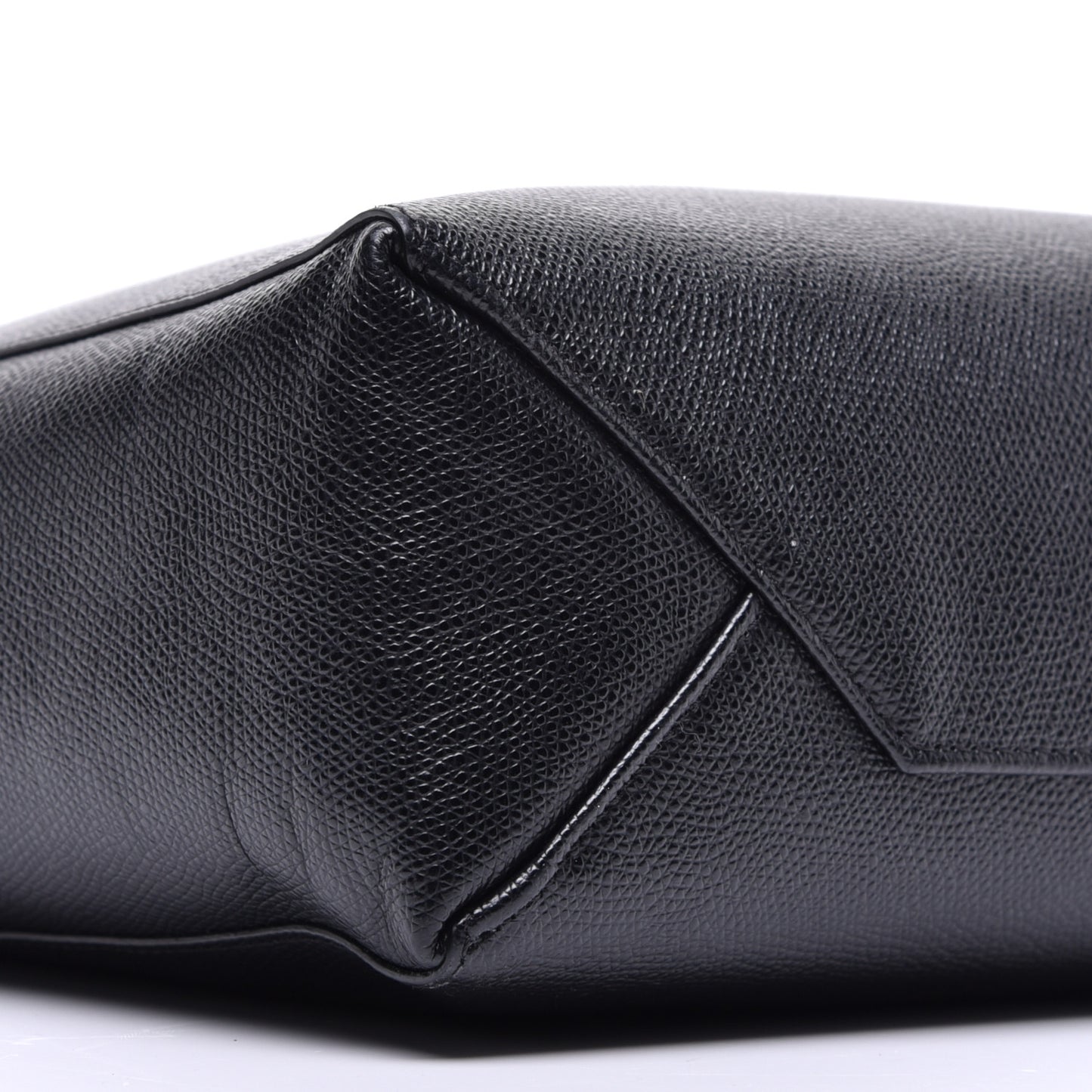 Grained Calfskin Small Vertical Cabas Black