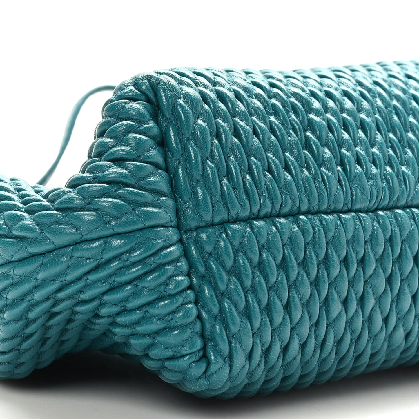 Lambskin Knit Small The Point Triangle Bag Mallard