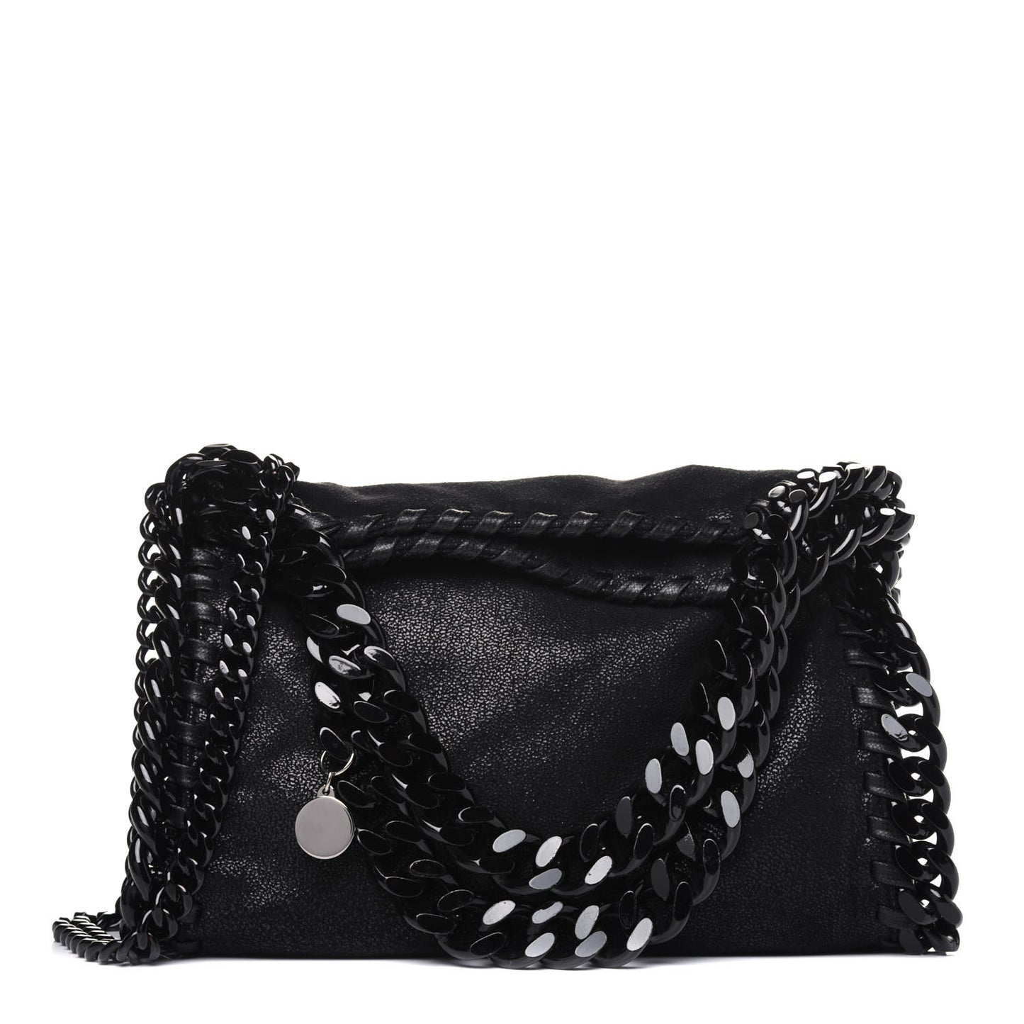 Shaggy Deer Mini Falabella Fold Over Tote Black