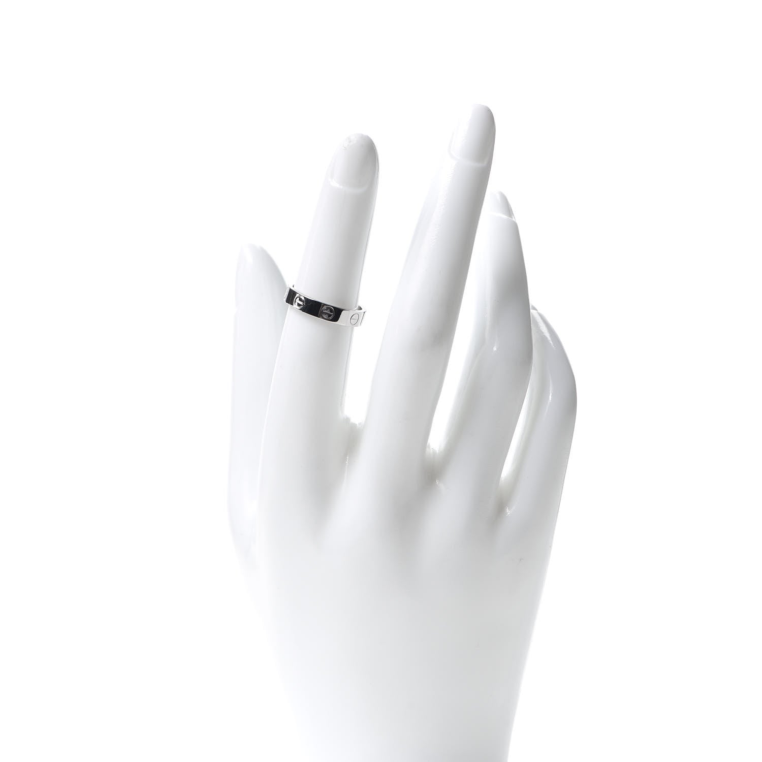 Cartier 18K White Gold 3.5mm LOVE Wedding Band Ring 50 5.25 2 of 5
