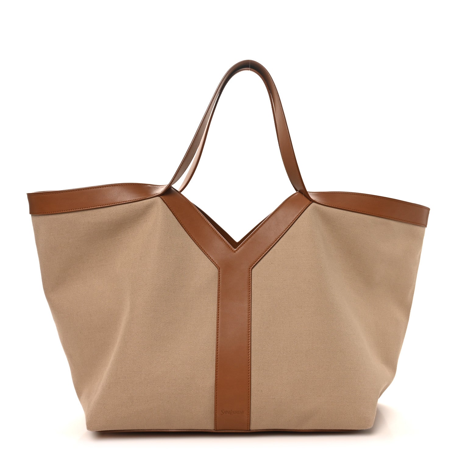 Saint Laurent Canvas Calfskin Y Tote Desert Dust Brick 1868959