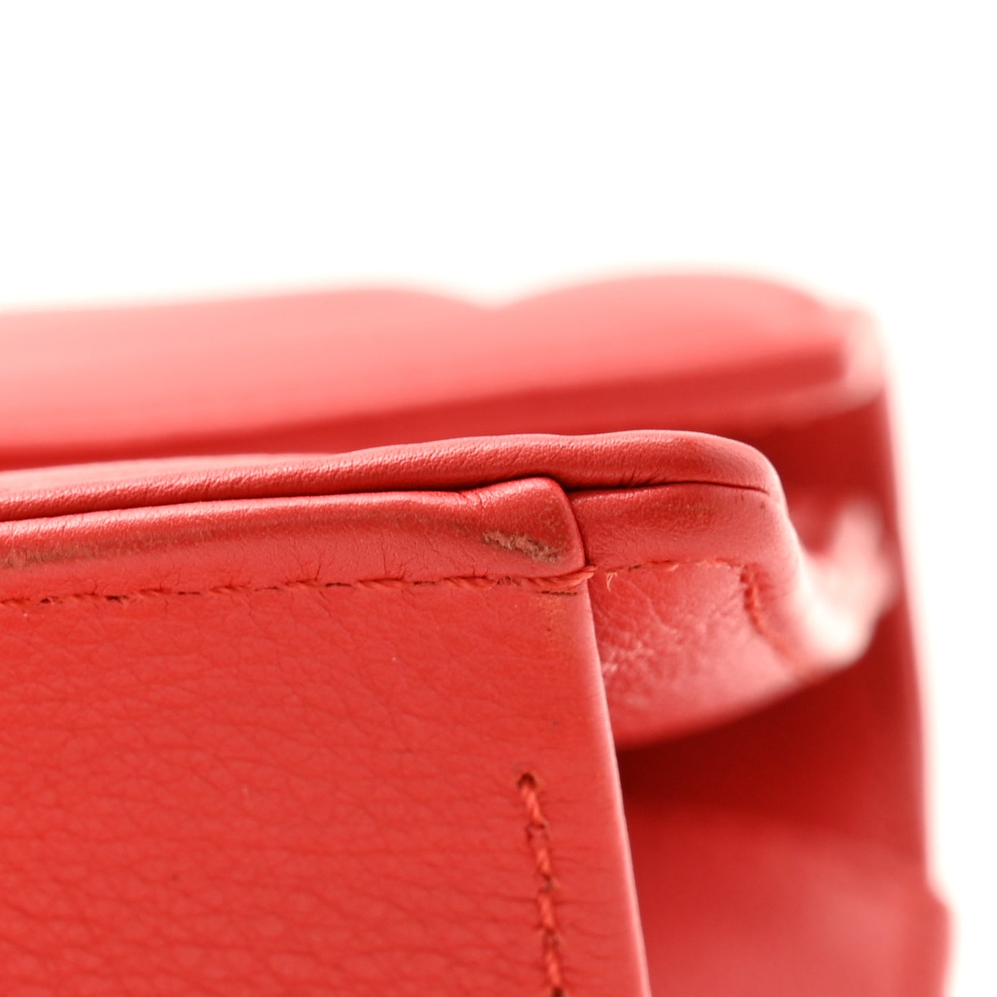 Calfskin Quilted Chevron Small Envelope Flap Red