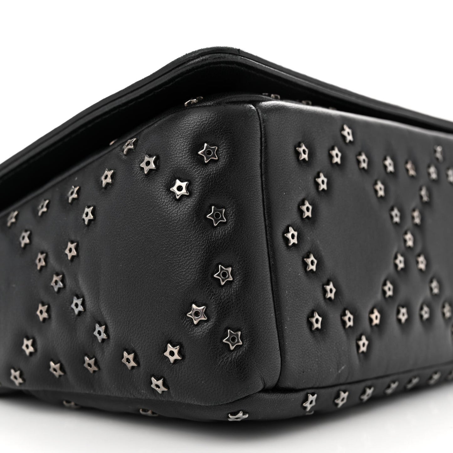 Calfskin Lucky Star Macrocannage Medium Caro Bag Black