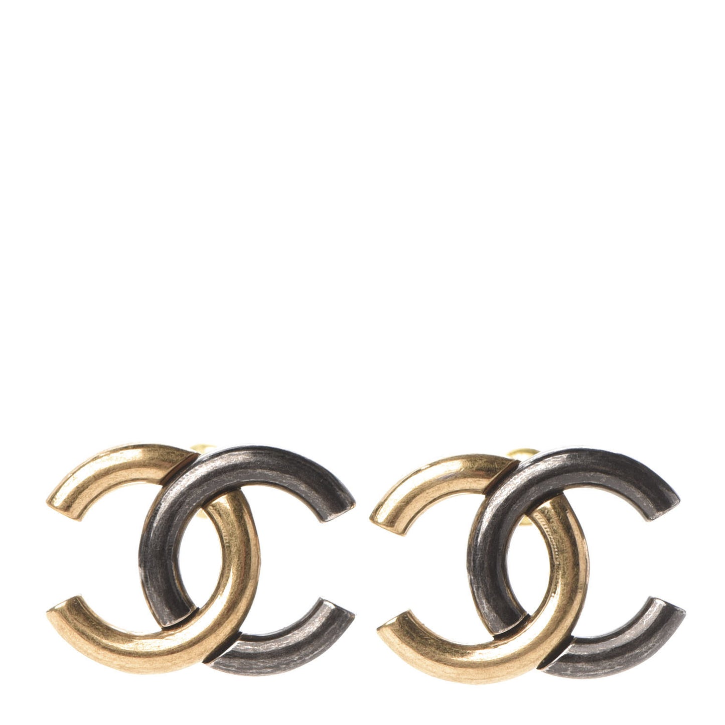 Metal CC Earrings Gold Ruthenium
